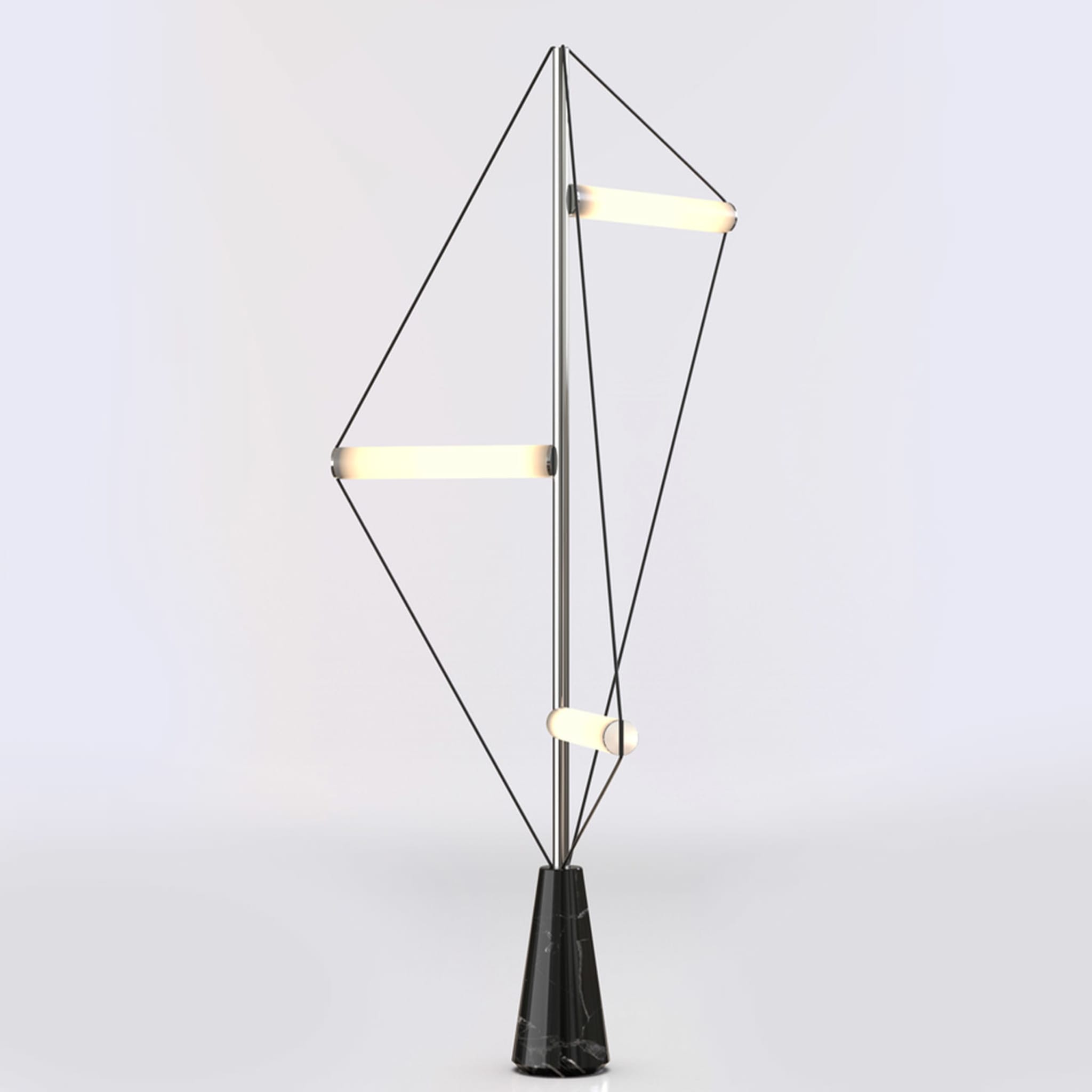 Ed047 Chrome Floor Lamp with Black Base - Alternative view 1