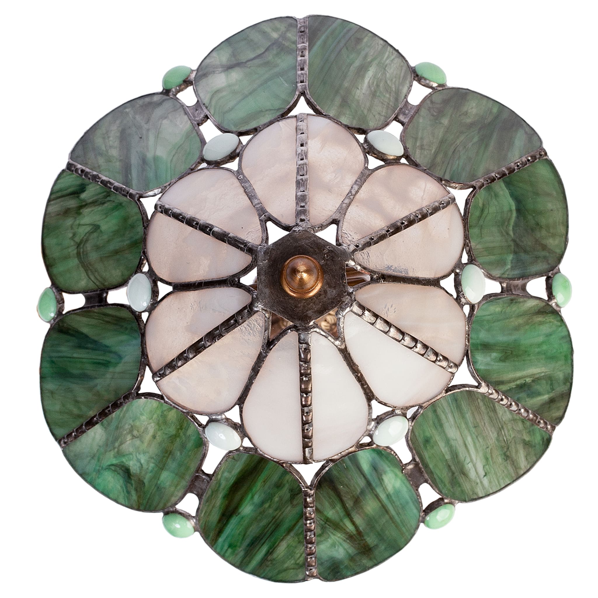 Tiffany Preziosa Lampe de table en verre vert et blanc - Vue alternative 3