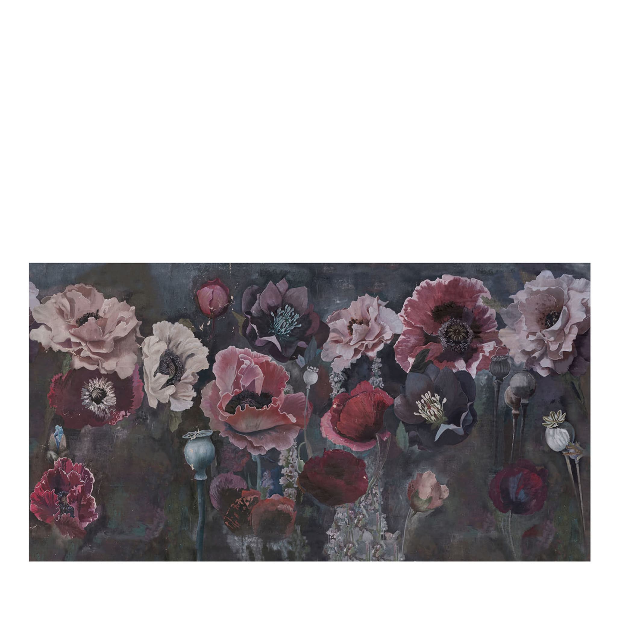 Papier peint polychrome floral Pavot - Vue principale