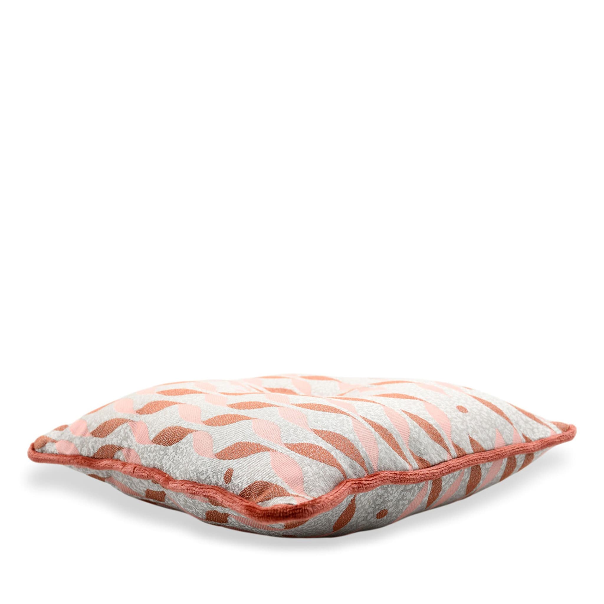 Pink Carrè Cushion in Talia Jacquard Fabric - Alternative view 1