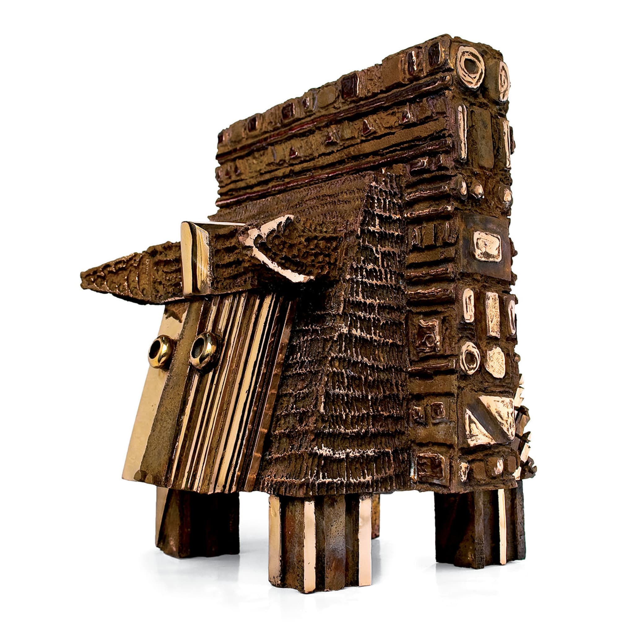 Il Toro dal Muso Mezzo d'Oro Sculpture - Vue alternative 1