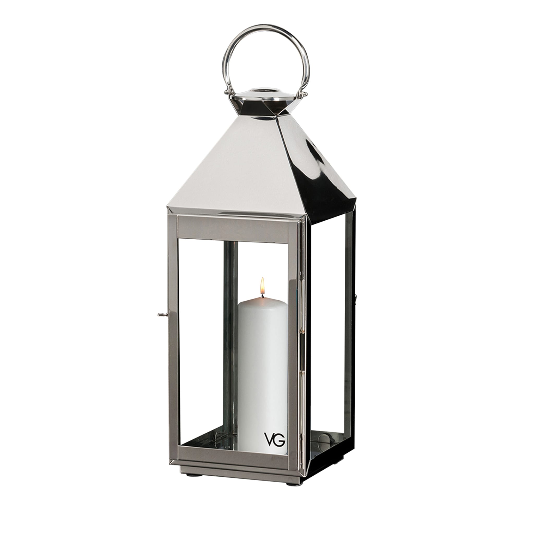 Stainless Steel Lantern with Pyramid Top - Main view