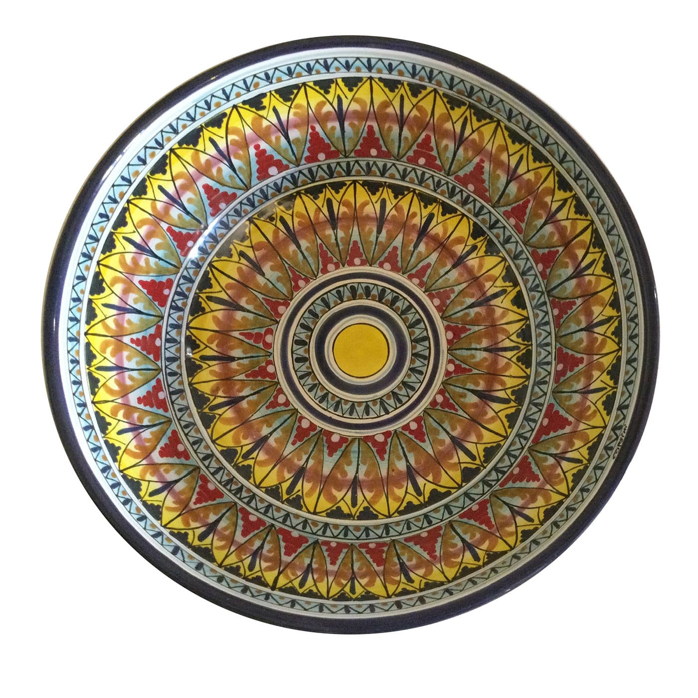 Geometric-Style Polychrome Pasta Bowl - Ceramiche Corsini