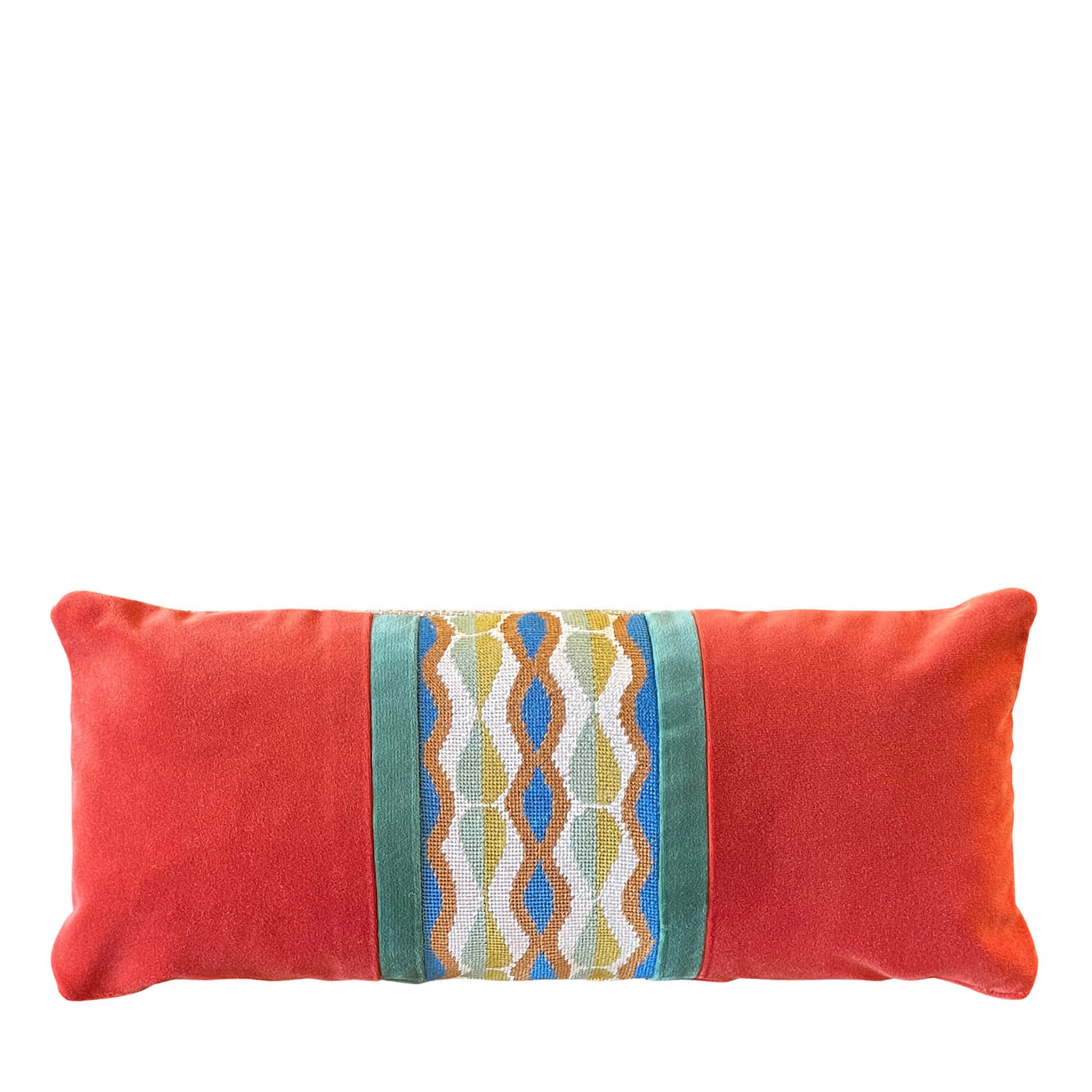 Geometrico Hand-Embroidered rectangular cushion - Main view
