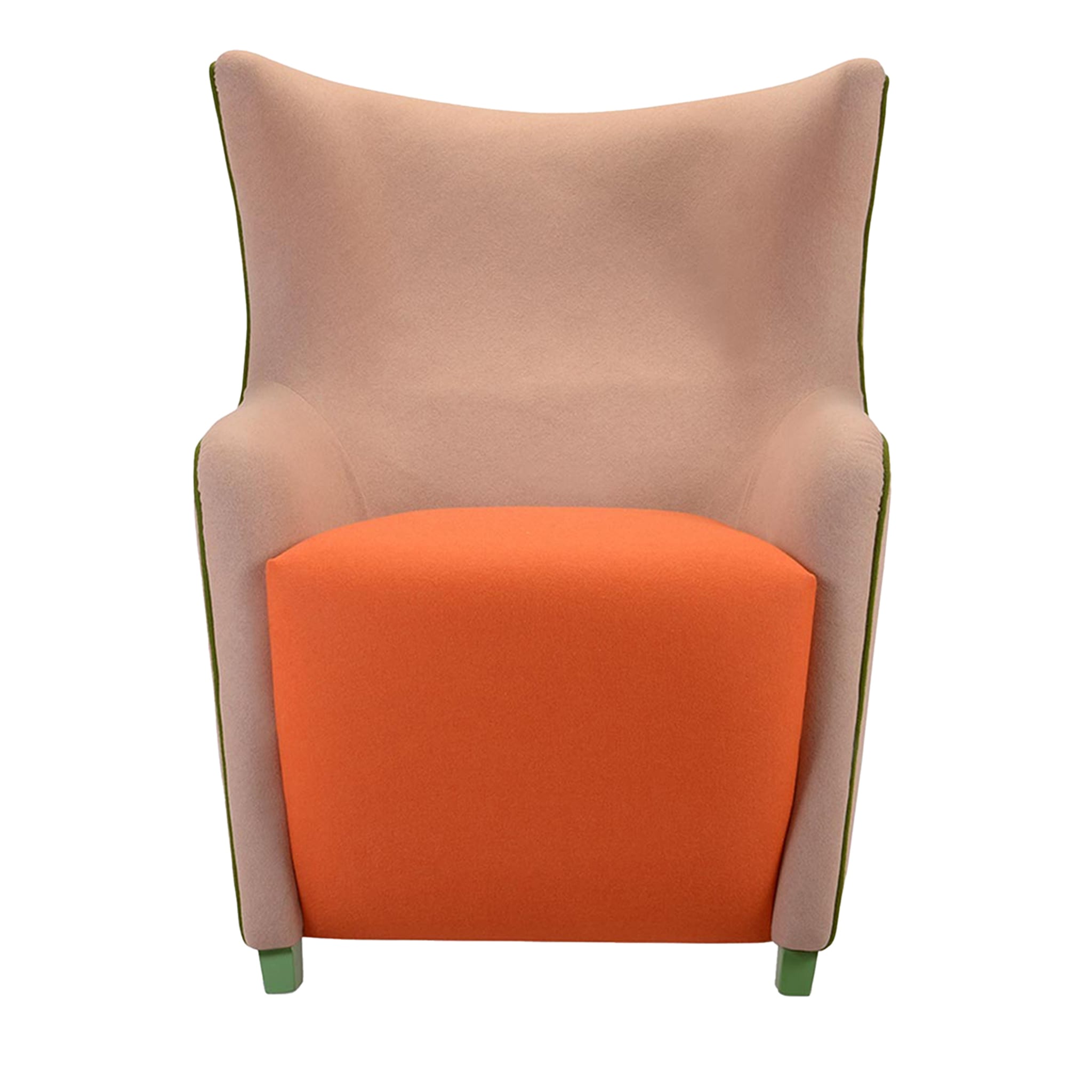 Gea Low Brown & Orange Armchair by Giovanni Tommaso Garattoni - Main view