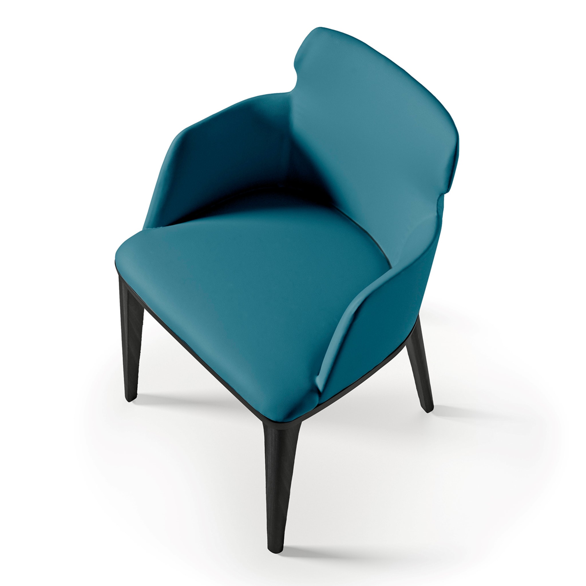 Shape Blue Leather Chair - Alternative view 2