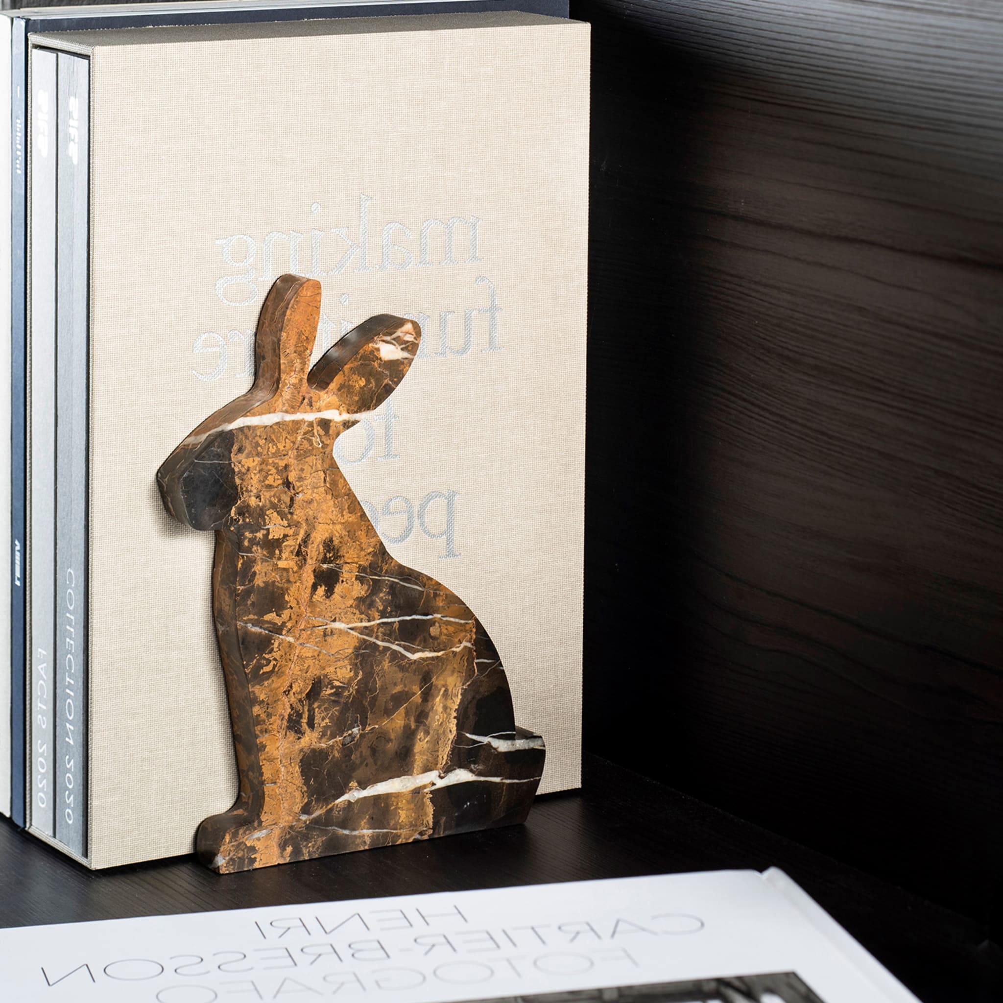 Bunny Set of 2 Black & Gold Bookends by Alessandra Grasso - Alternative view 5