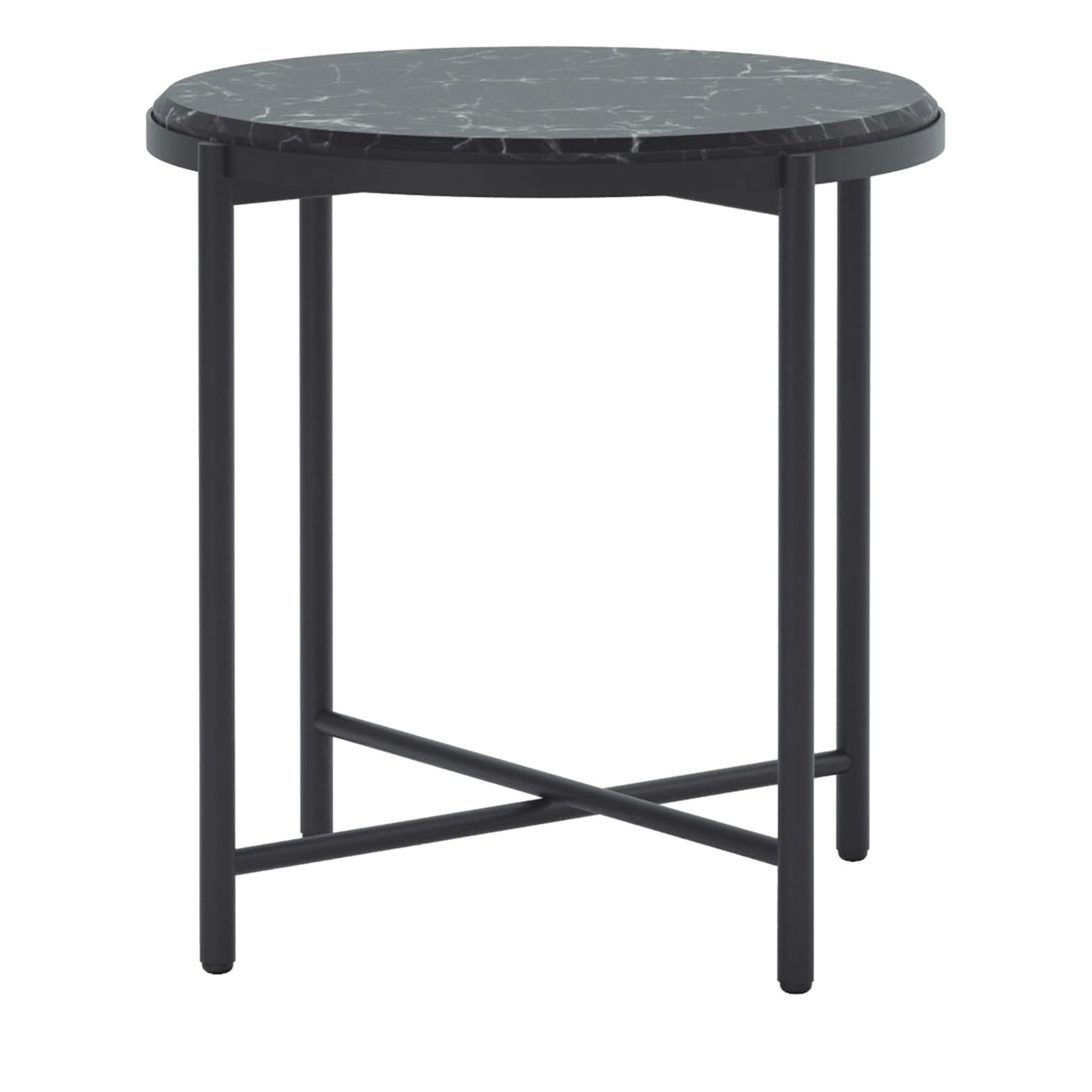 Magenta Black Marquina Marble Side Table - Main view