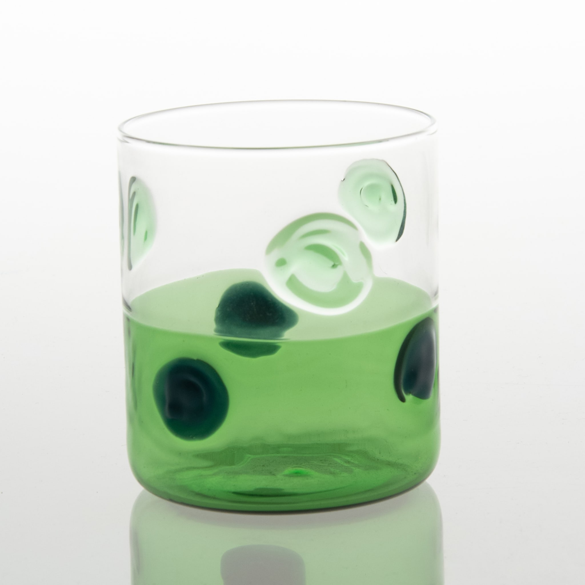 Bicchiere Mezzo & Mezzo Bolle Verde Vetro - Vista alternativa 1