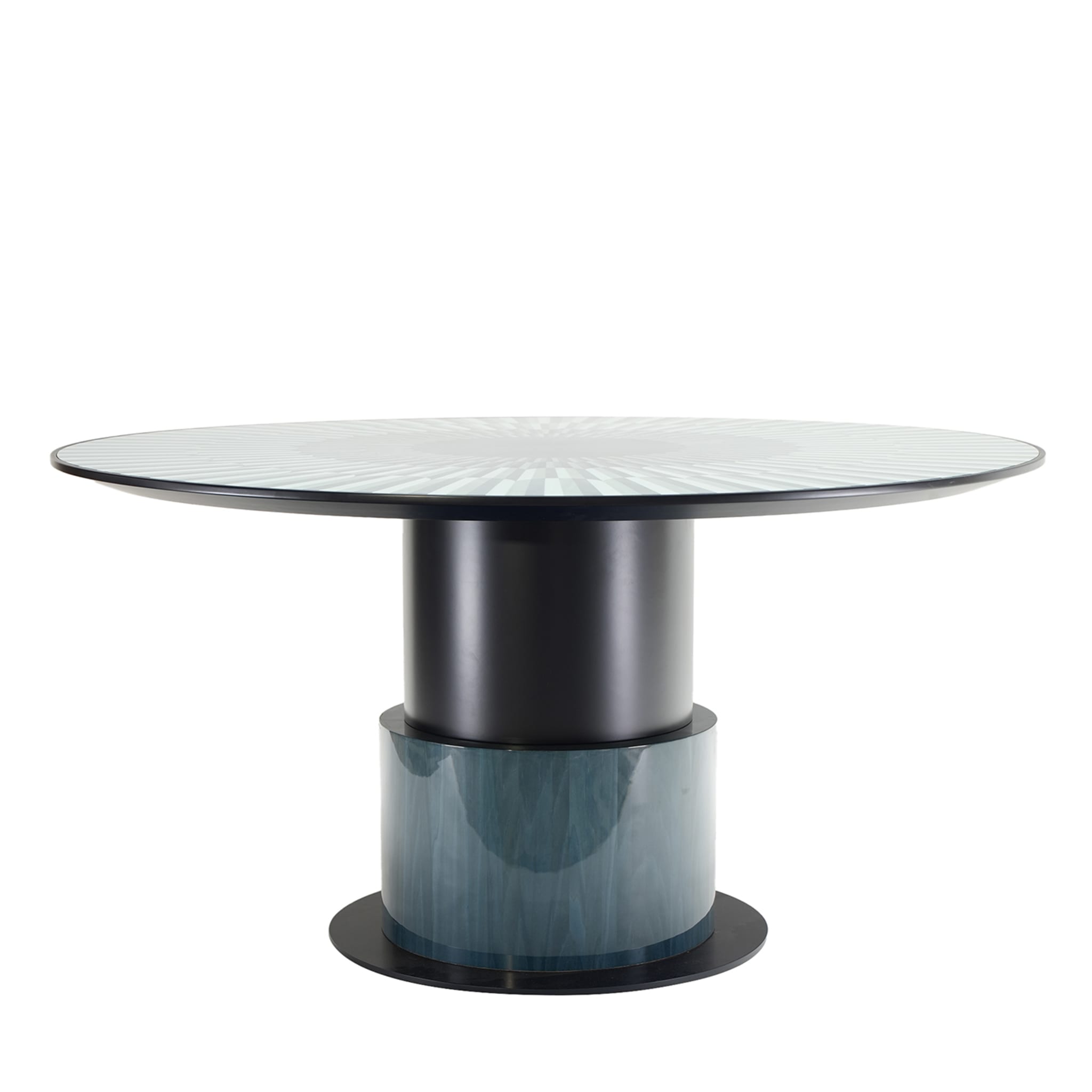 Table de salle à manger ronde Altobasso bleue - Vue principale