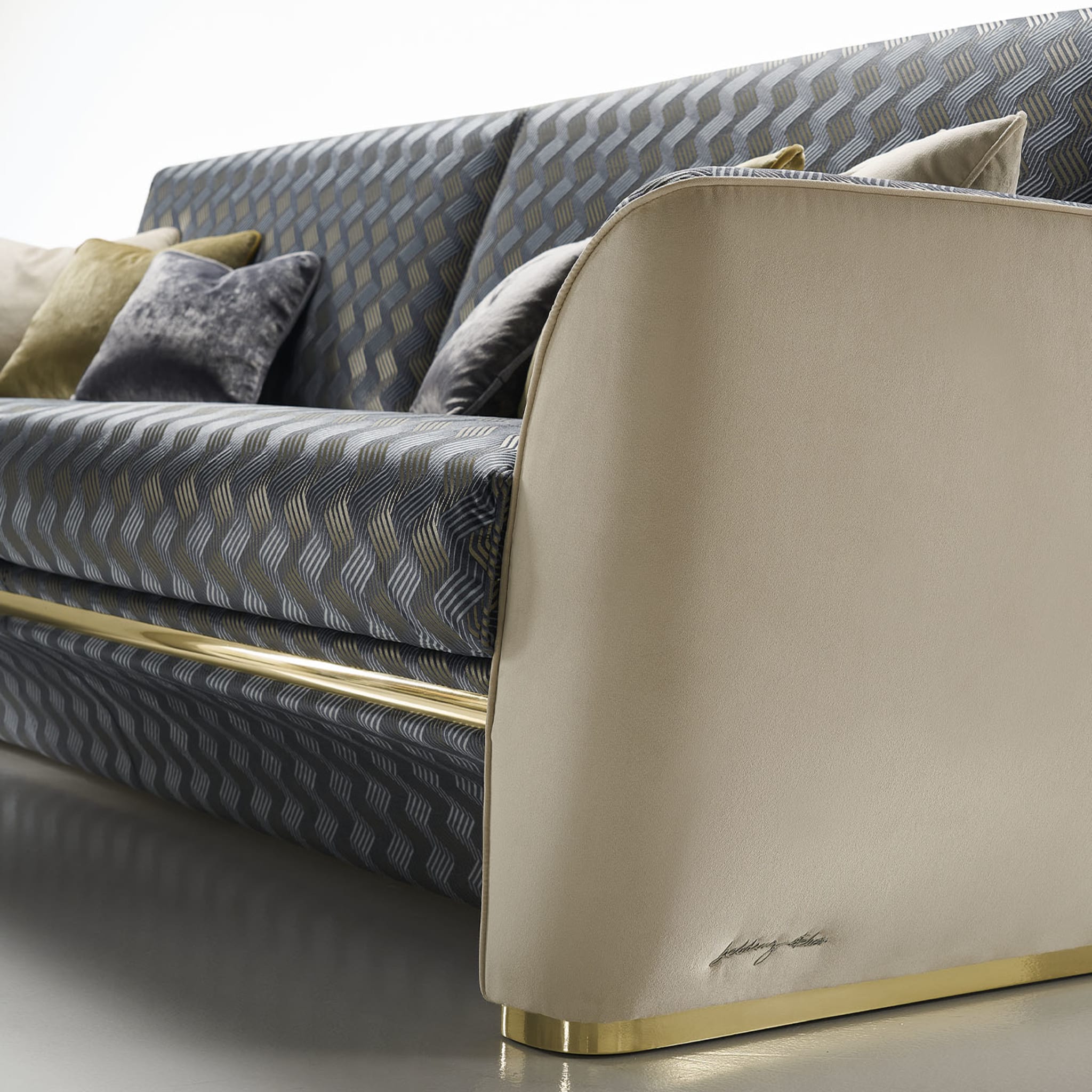 Emerson Sofa Blue & Golden Sofa Bedding Atelier | Artemest