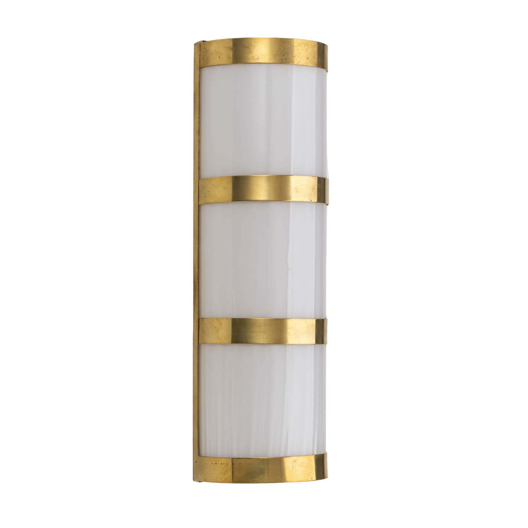 Canneté Semi-cylindrical Wall Sconce with Brass Ring - Main view