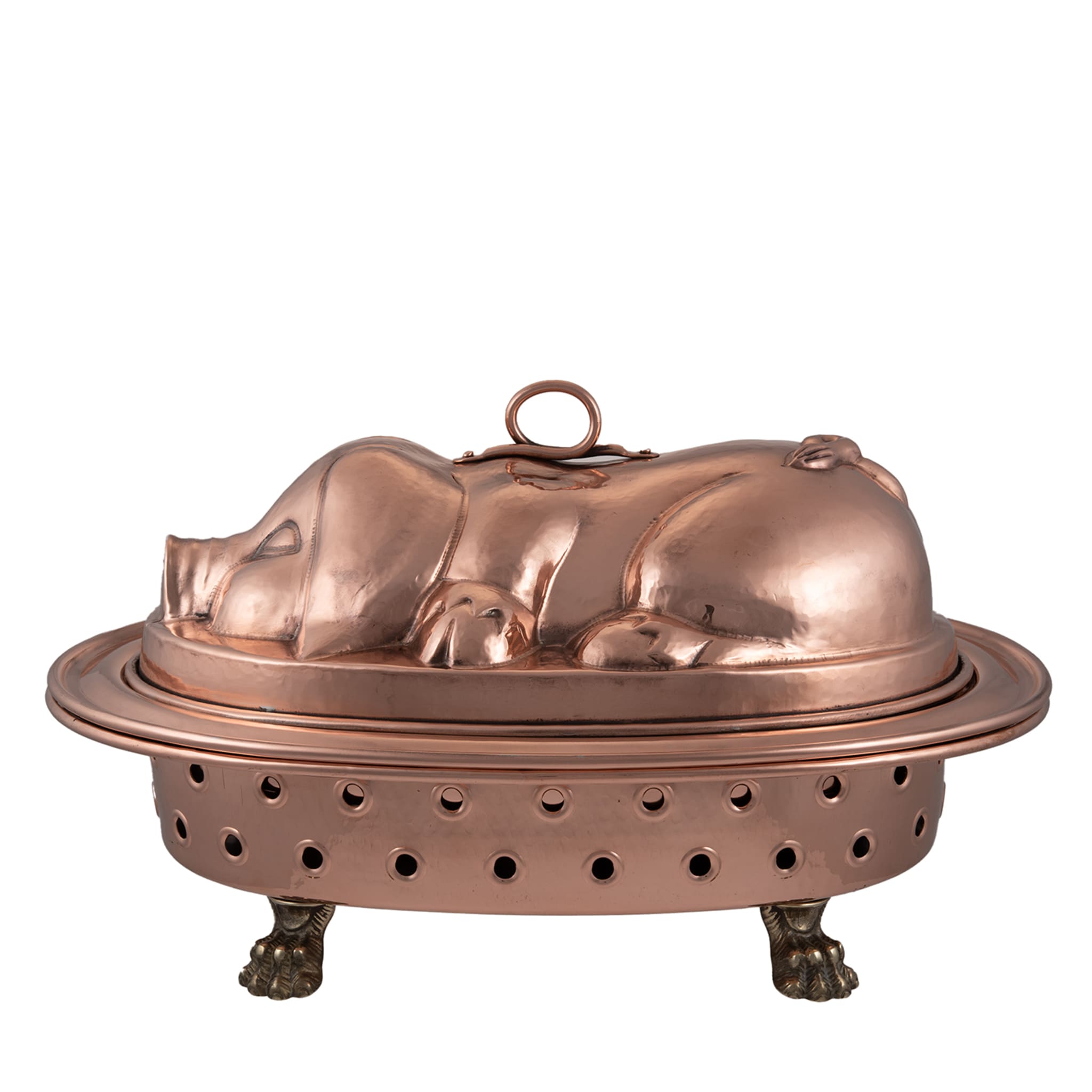 Pig-Shaped Copper Chafing Dish - Main view