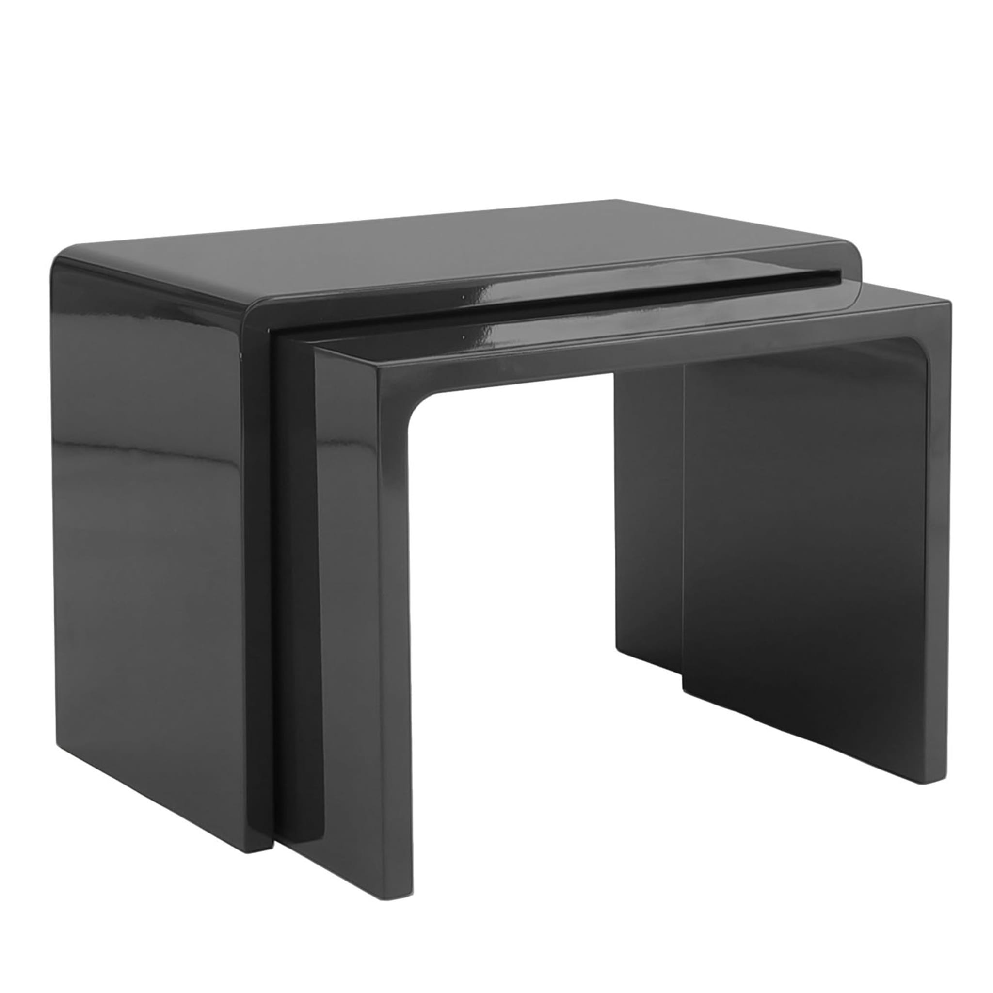 Twin Black Lacquered Nesting Tables - Main view