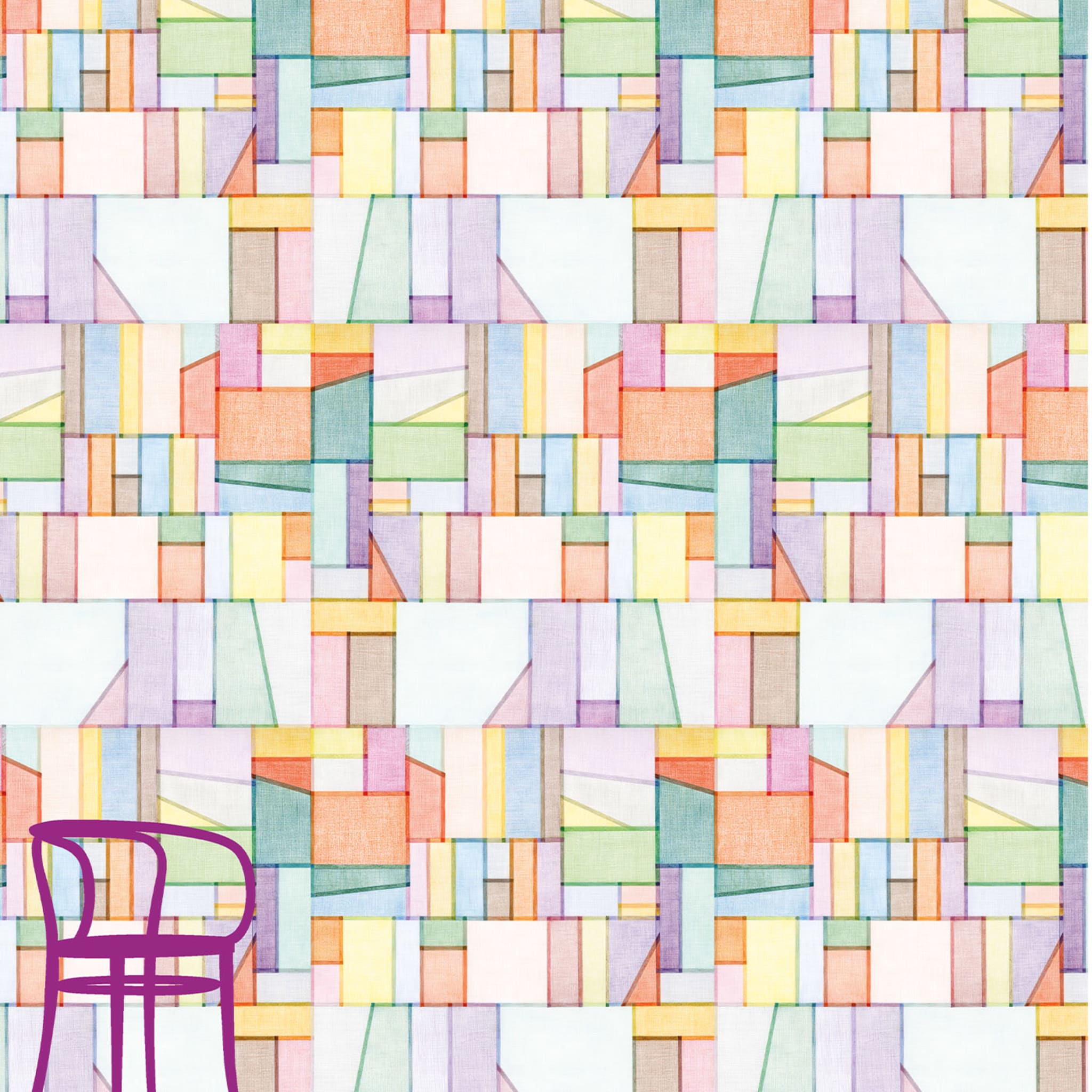 Organza Geometric Polychrome Wallpaper - Alternative view 1