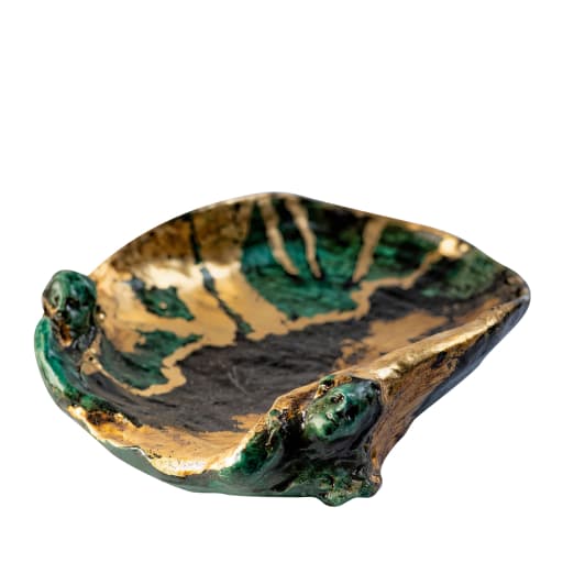 L'Objet Malachite Porcelain Ashtray - Green