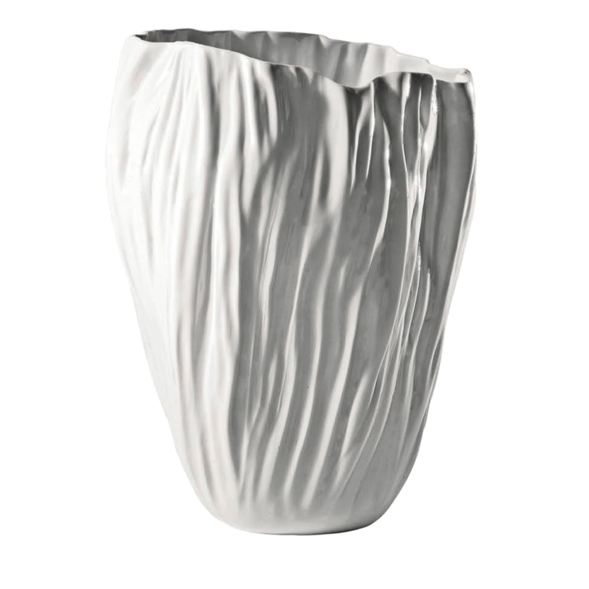 Weiße zerknitterte Vase Adelaide von Xie Dong #1 - Hauptansicht