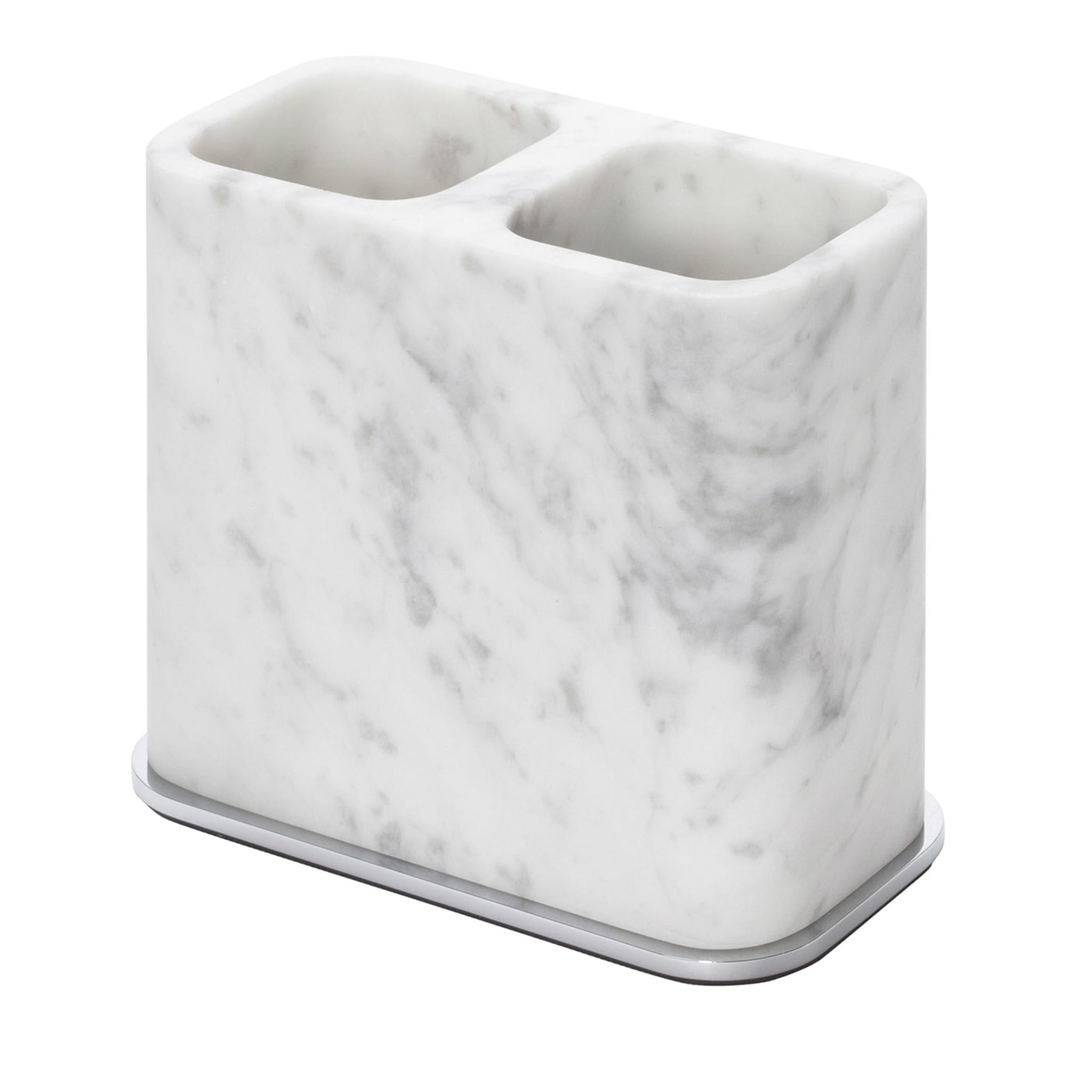 Polo White Marble Double Toothbrush Holder - Main view