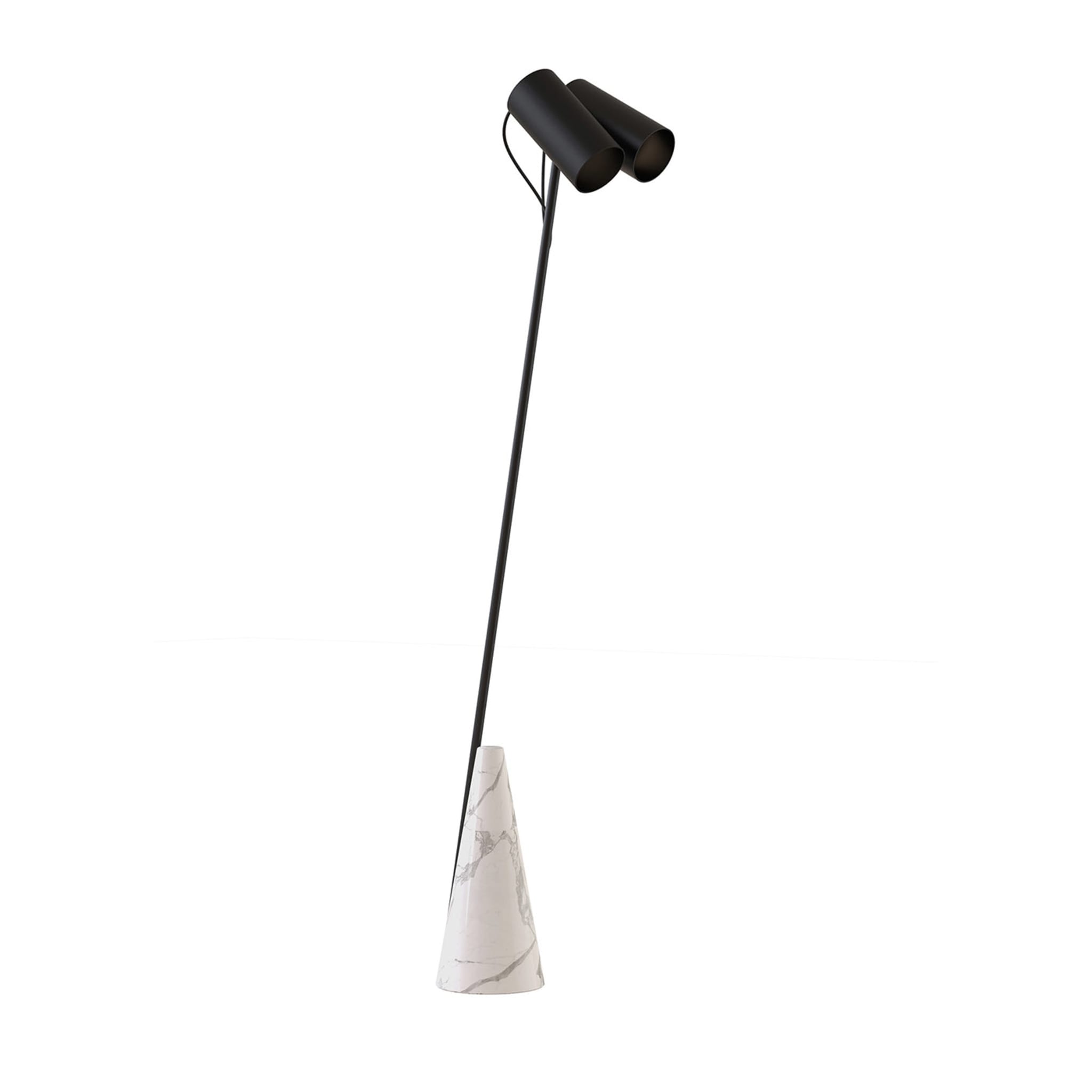 ED027 Lámpara de pie de piedra blanca y negra - Vista principal