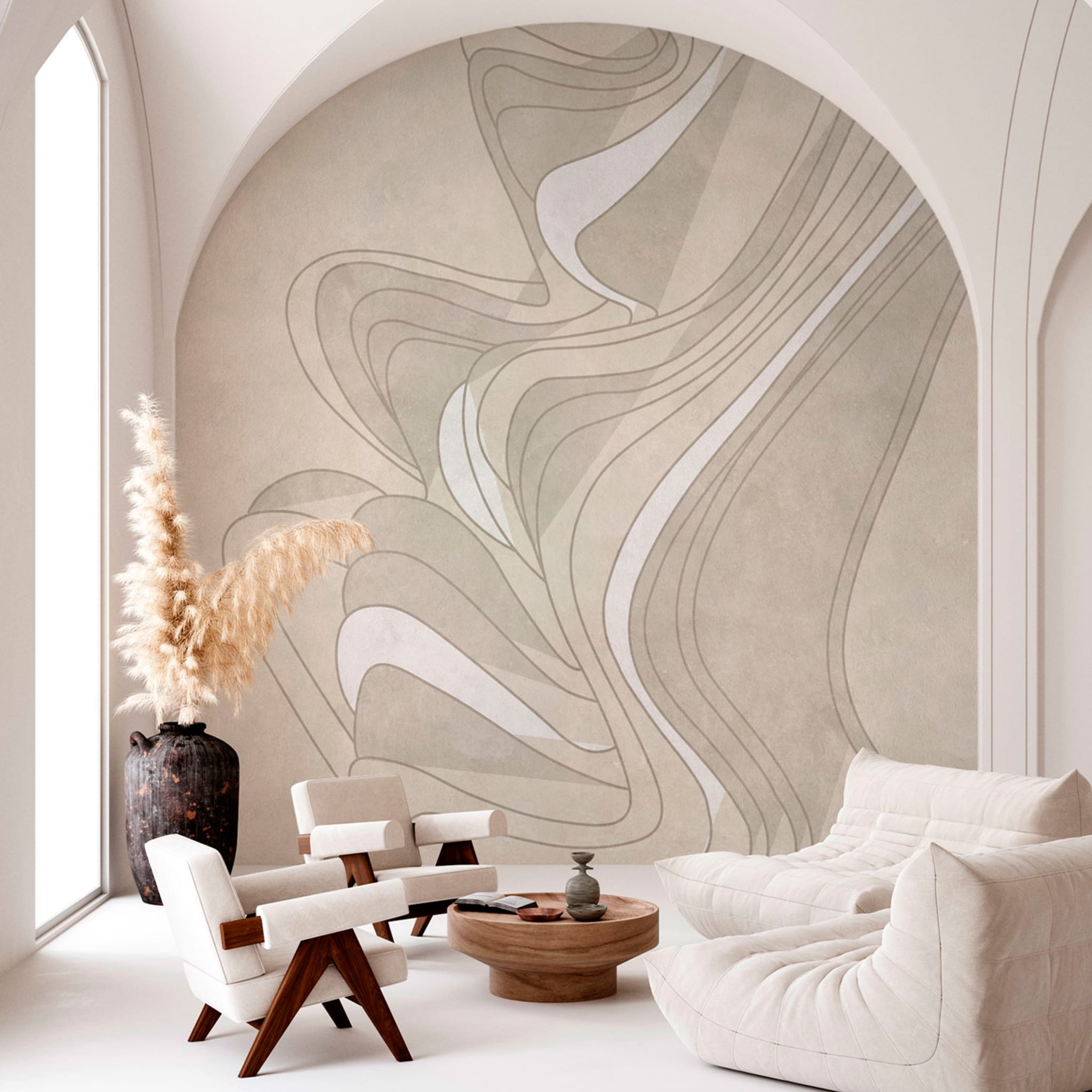 Beige Soft Motion textured wallpaper - Alternative view 2