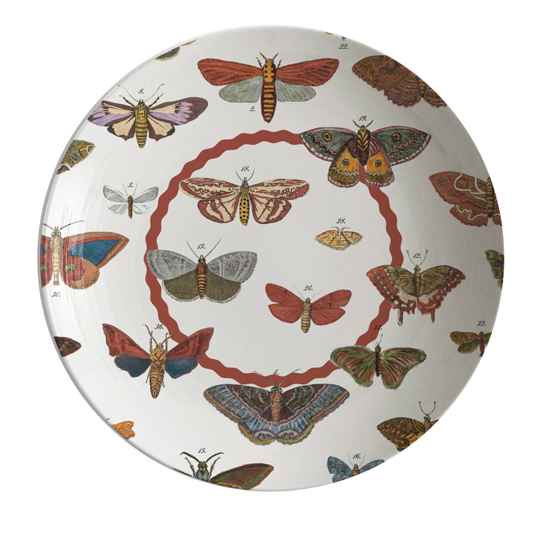 Cabinet De Curiosités Porcelain Soup Plate With Butterflies - Main view