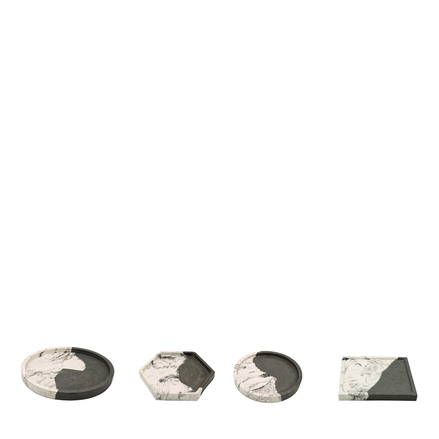 Colour-block Marble Effect Trays Set - Concreto