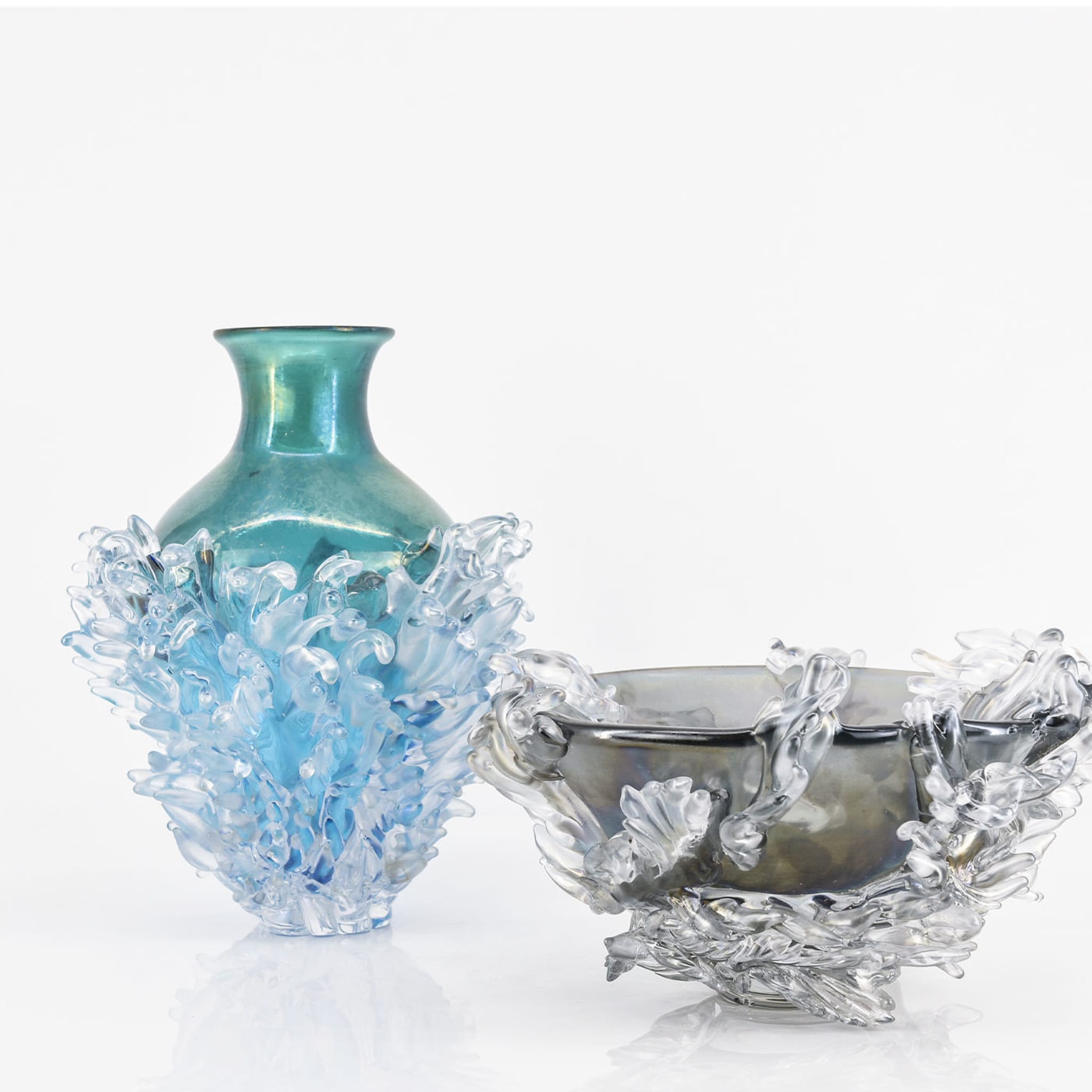 Plume Blue & Transparent Vase - Alternative view 5