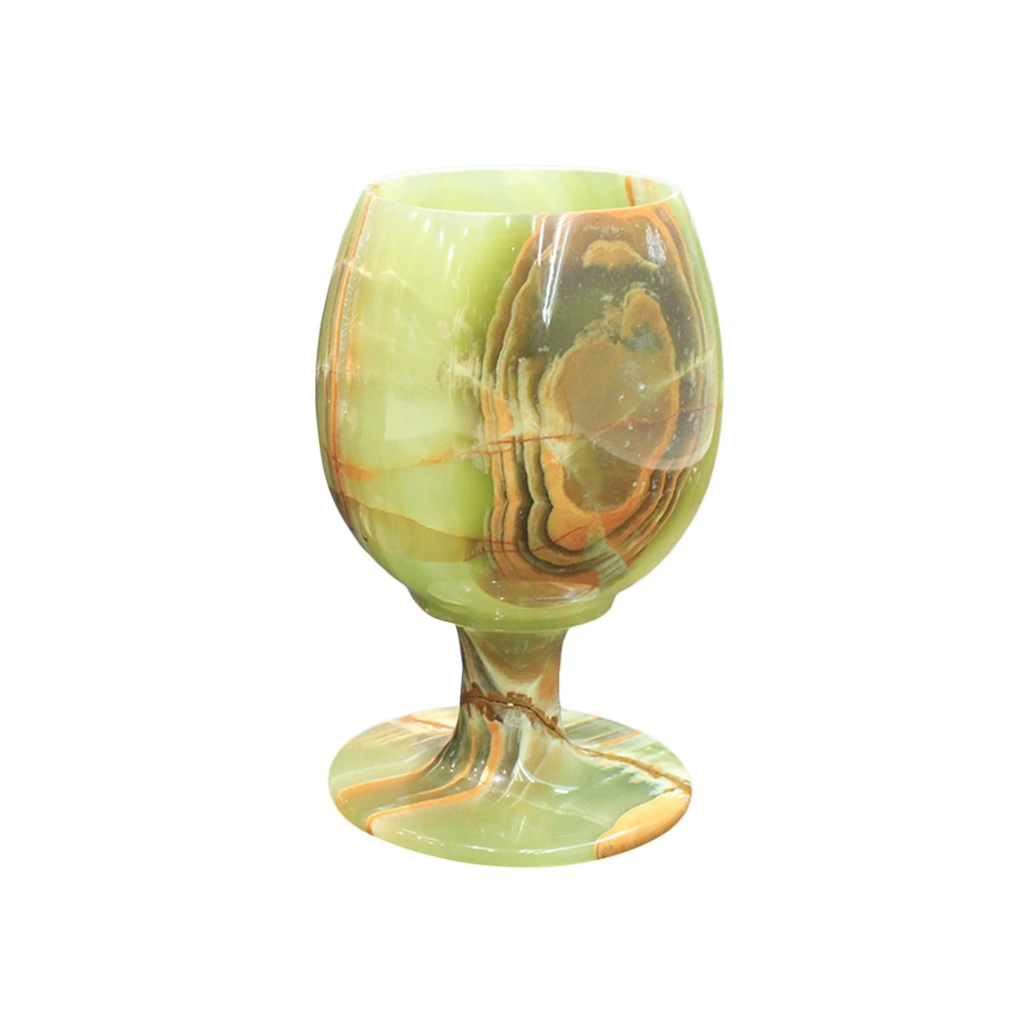 Bicchiere a stelo in onice verde - Vista principale
