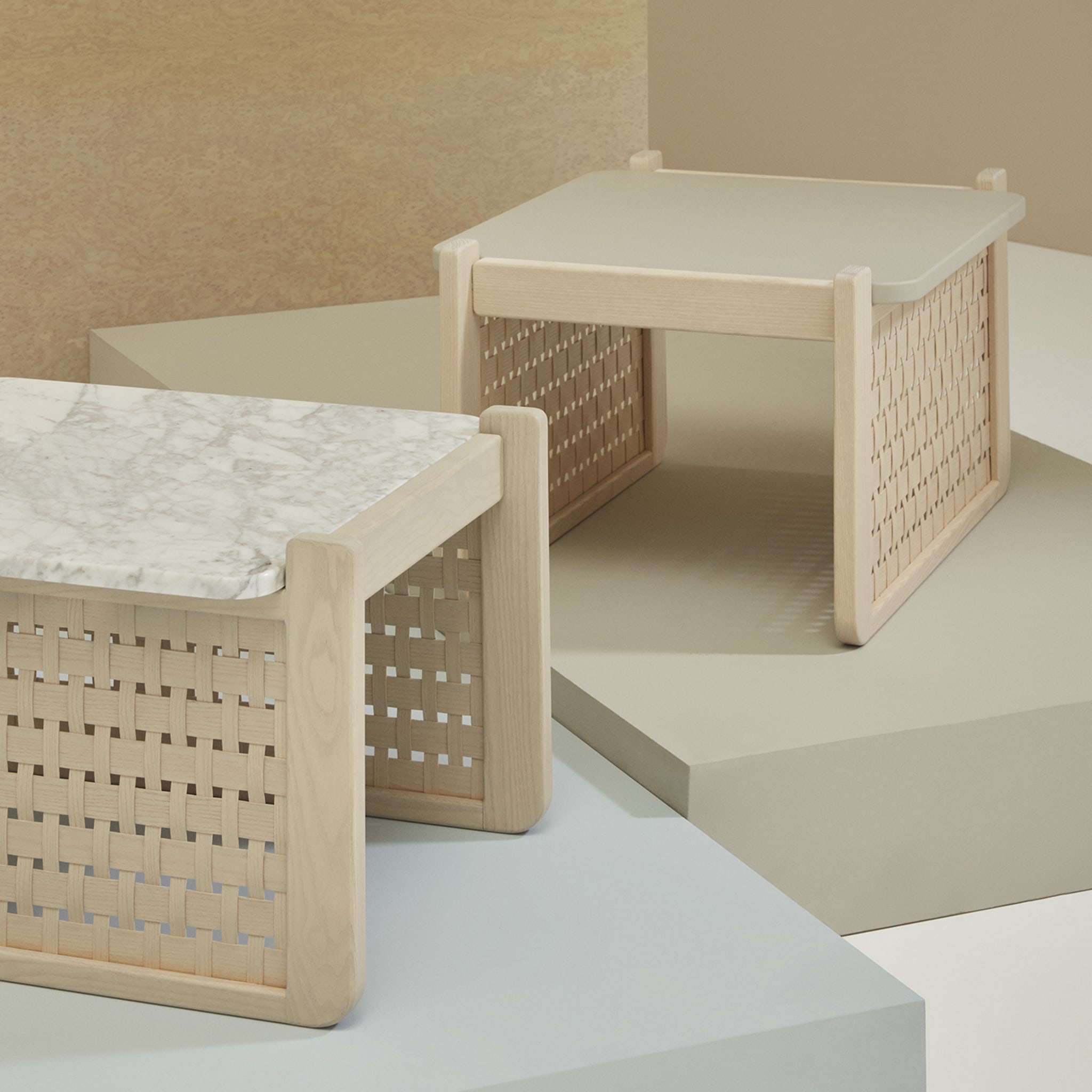 Mesa de centro con tapa de mármol Raquette 183 de Cristina Celestino - Vista alternativa 2