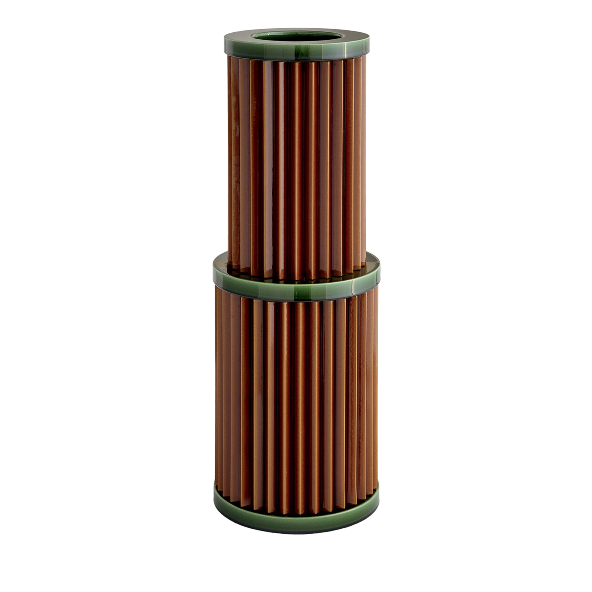 Rombini C Vase in Braun und Grün von Ronan &amp; Erwan Bouroullec - Hauptansicht
