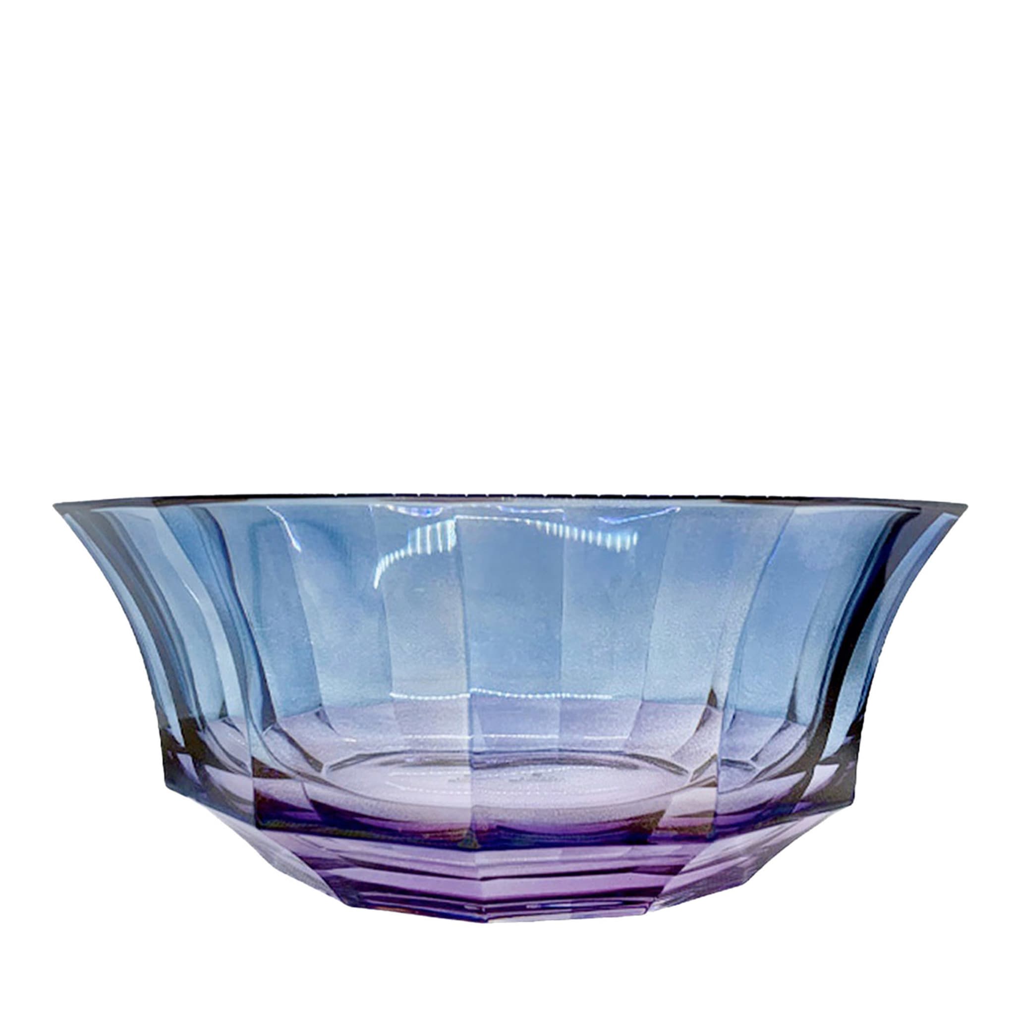 Ensaladera de cristal facetado púrpura-azul - Vista principal