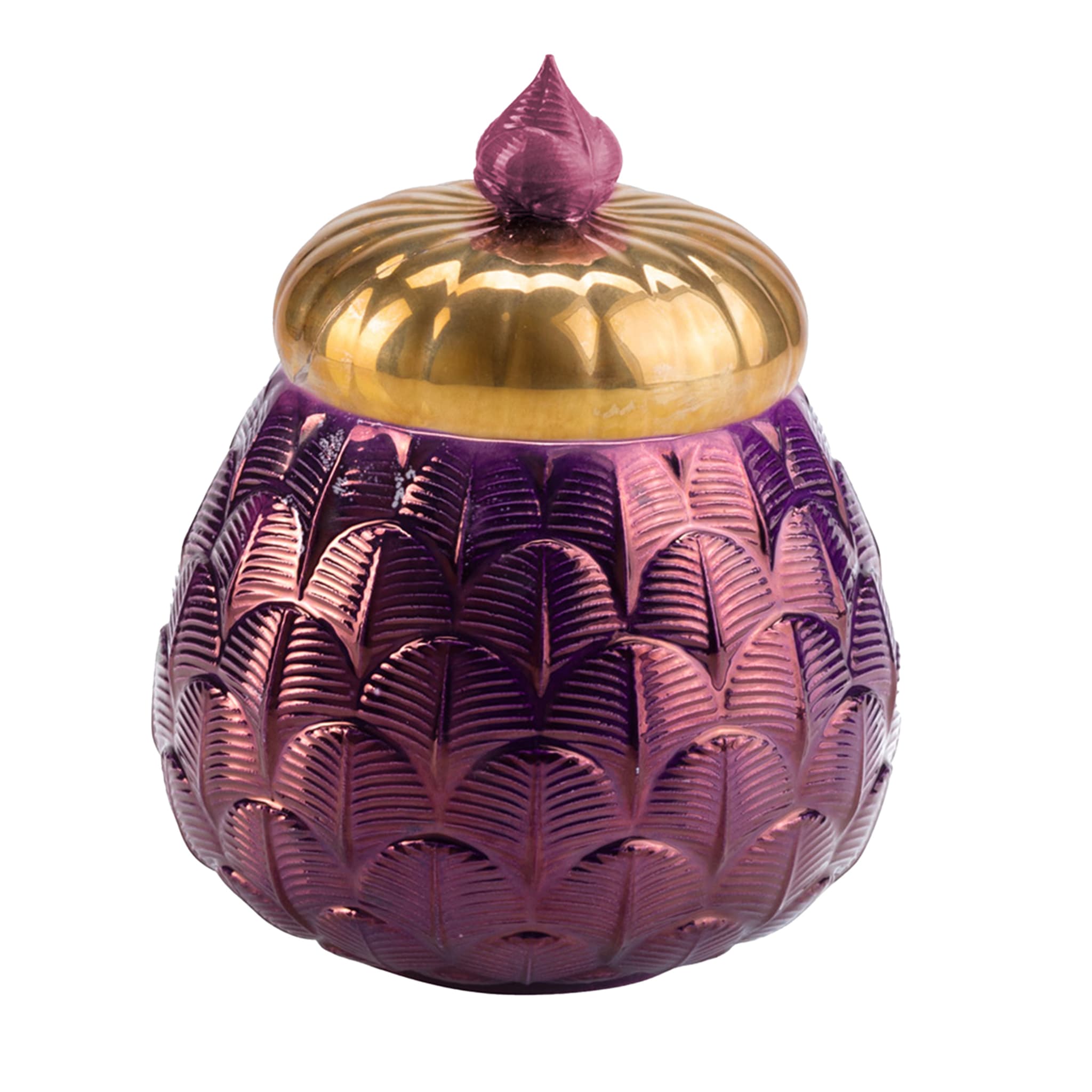 CHARLOTTE PEACOCK CANDLE COVER - PURPLE - Main view