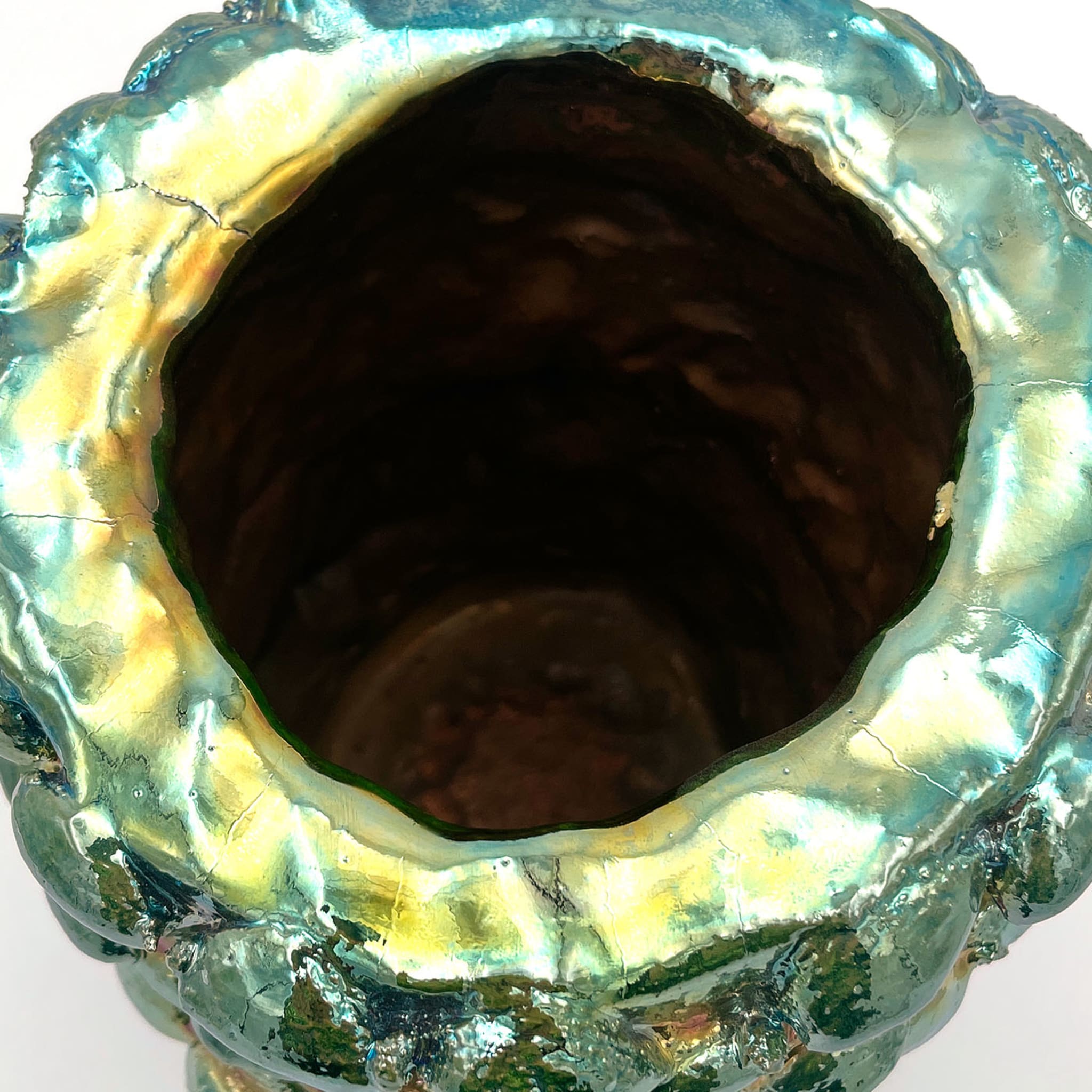 Onda Schillernde Metallische Raku-Vase #10 - Alternative Ansicht 3