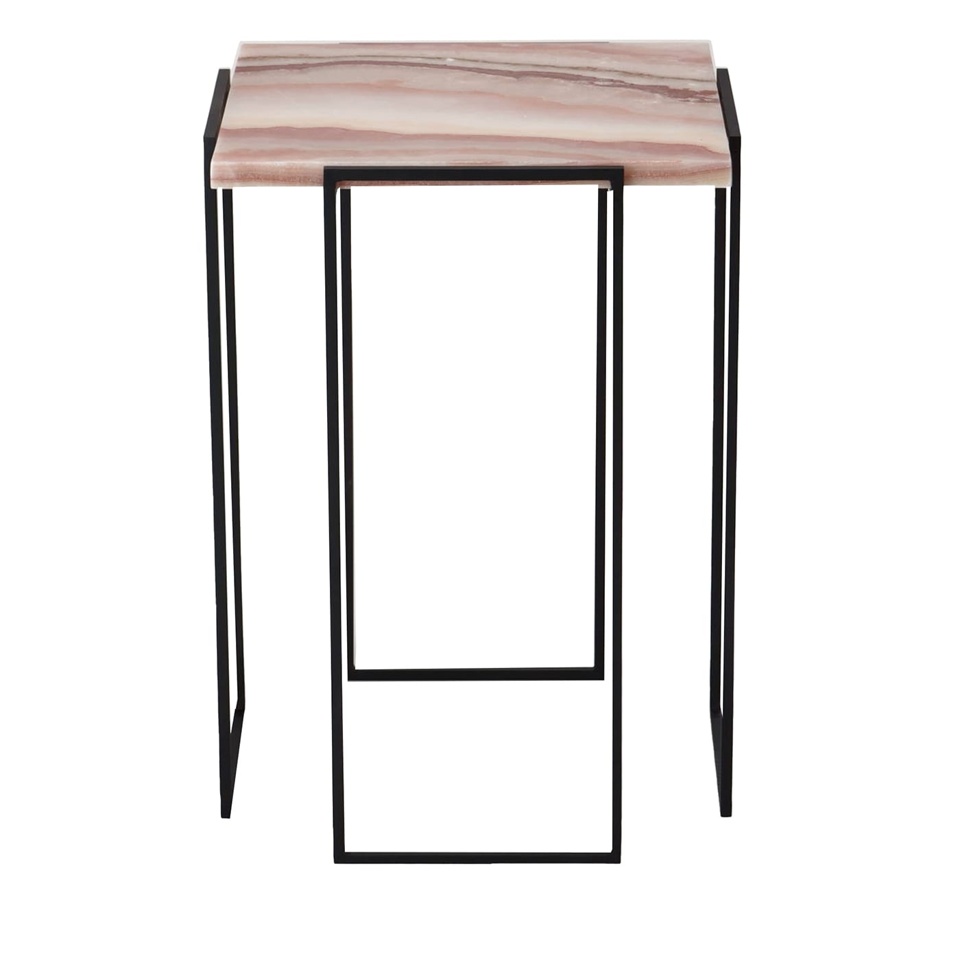 Kaus Black Pink Onyx Side Table - DF DesignLab