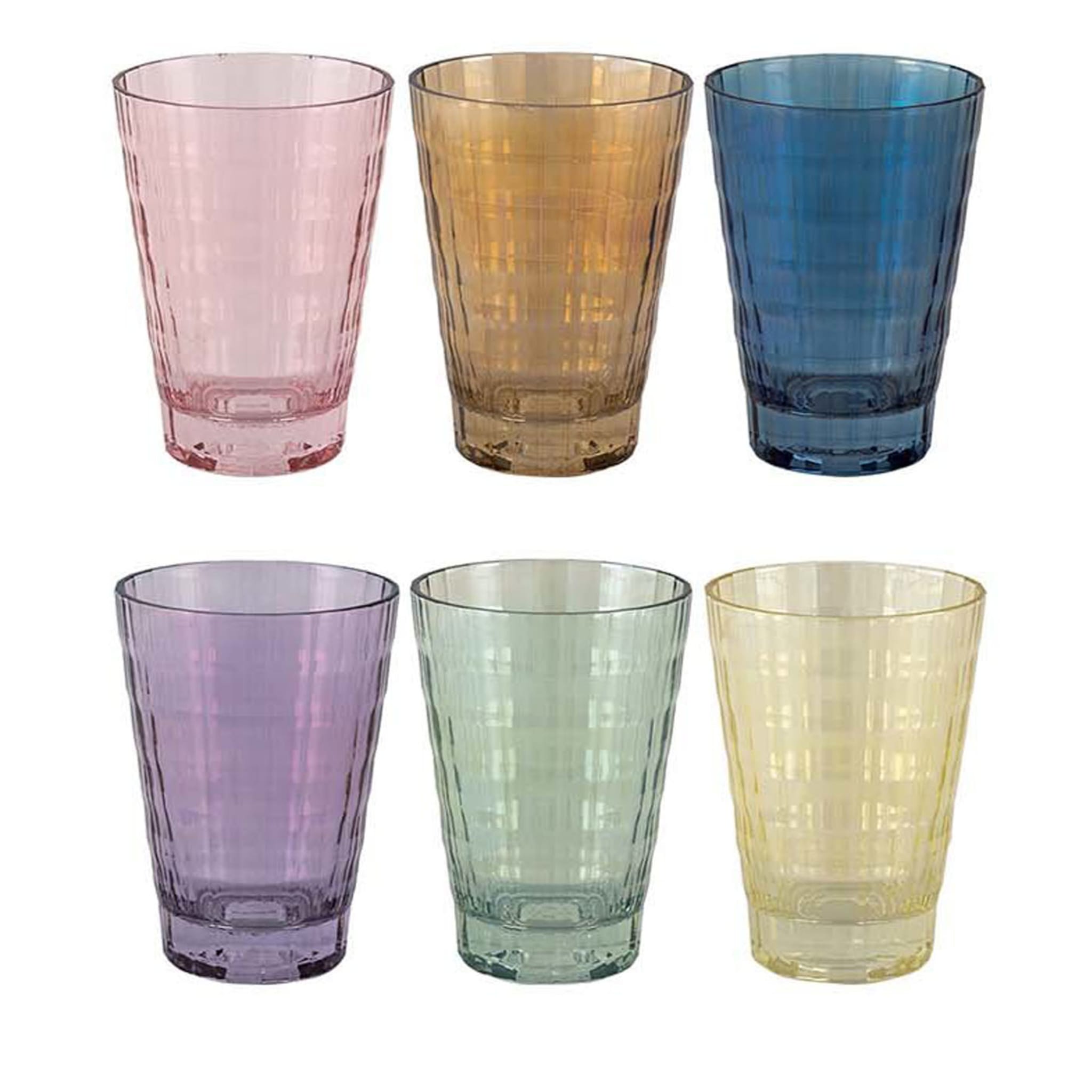 Tokyo Multicolor Set of 6 Drinking Glasses - Main view