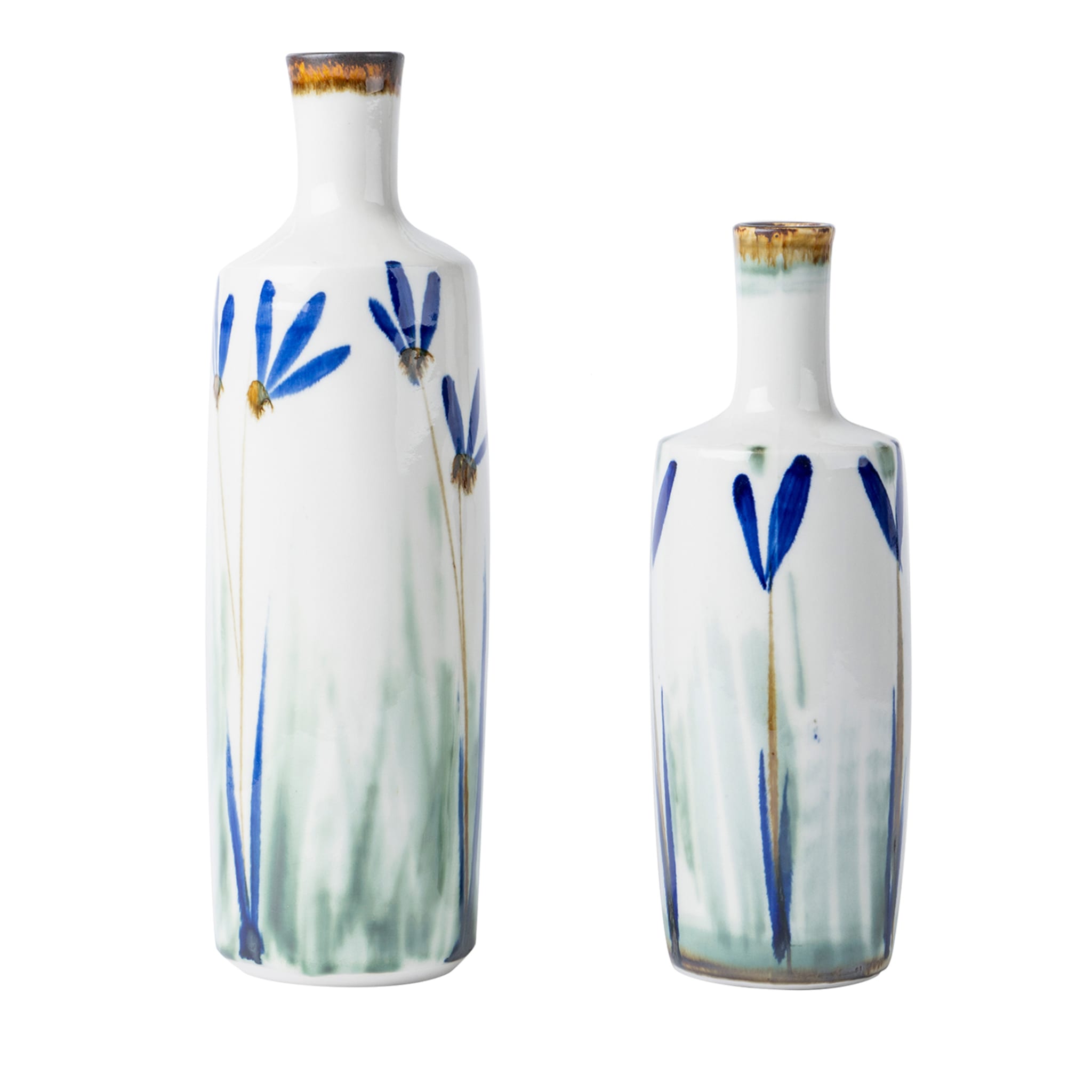 Floral Blue and Green Set of 2 Bottles - Main view