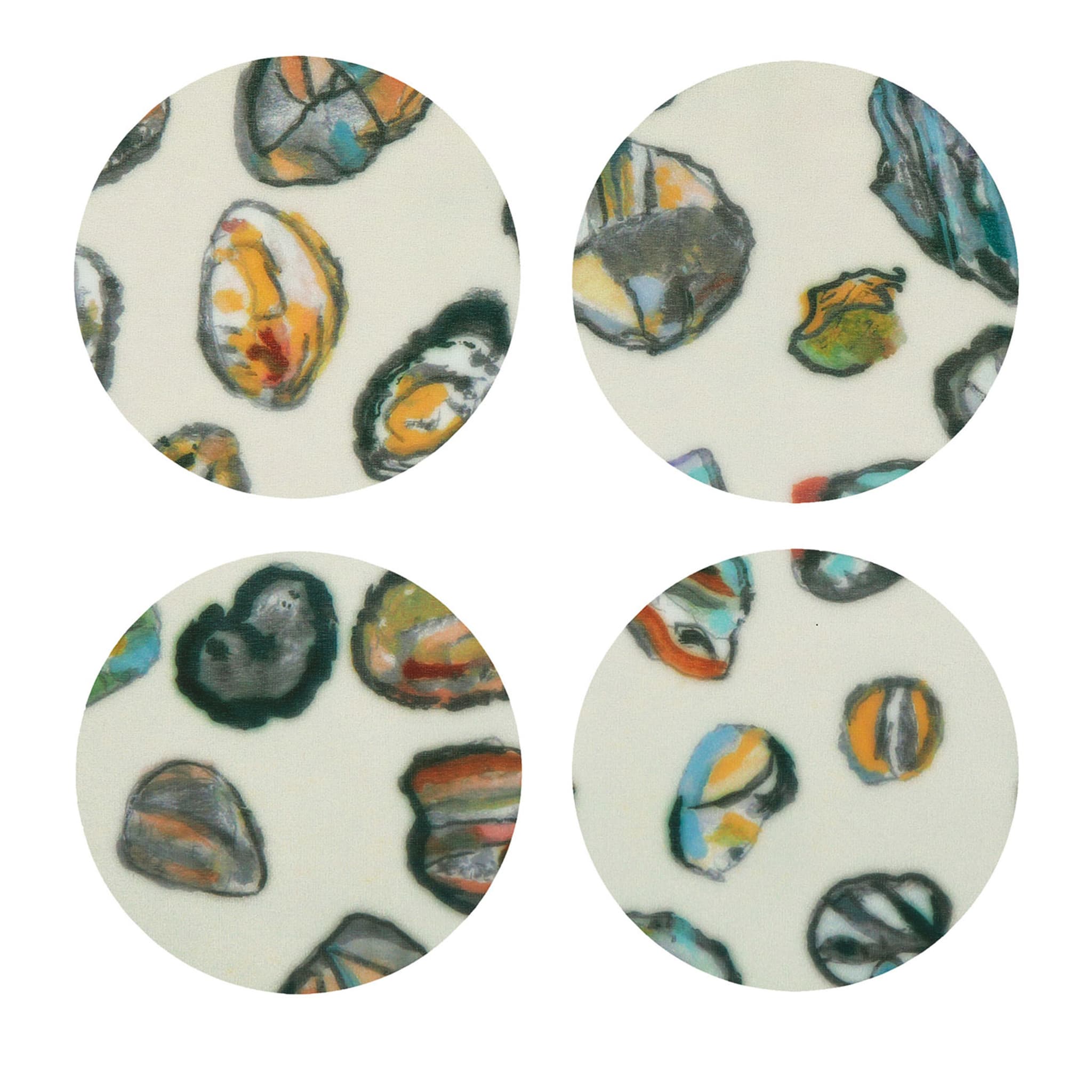 Pebbles Set of 8 Mottled Polychrome Coasters - Main view