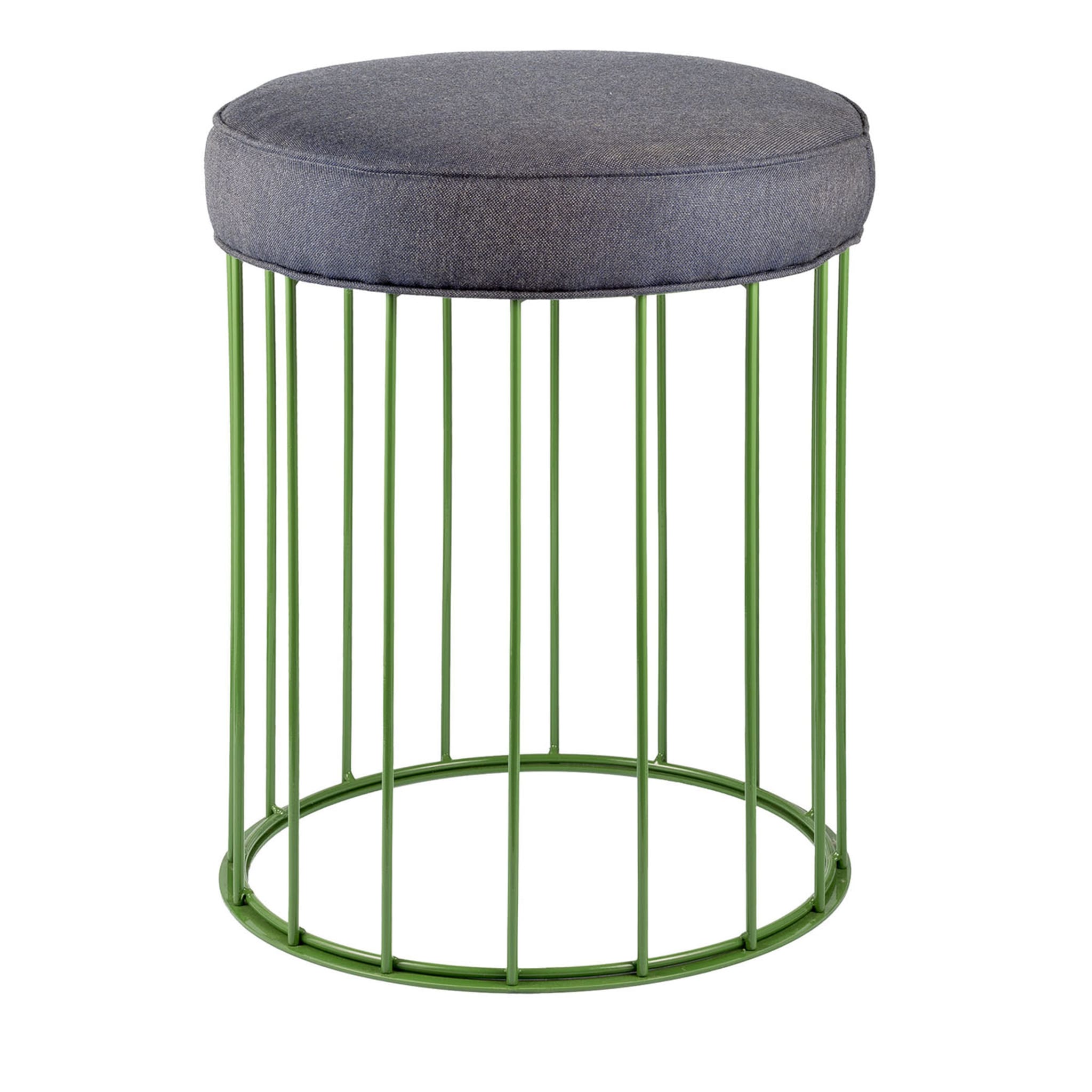 Cage Grass Green Iron Stool - Main view