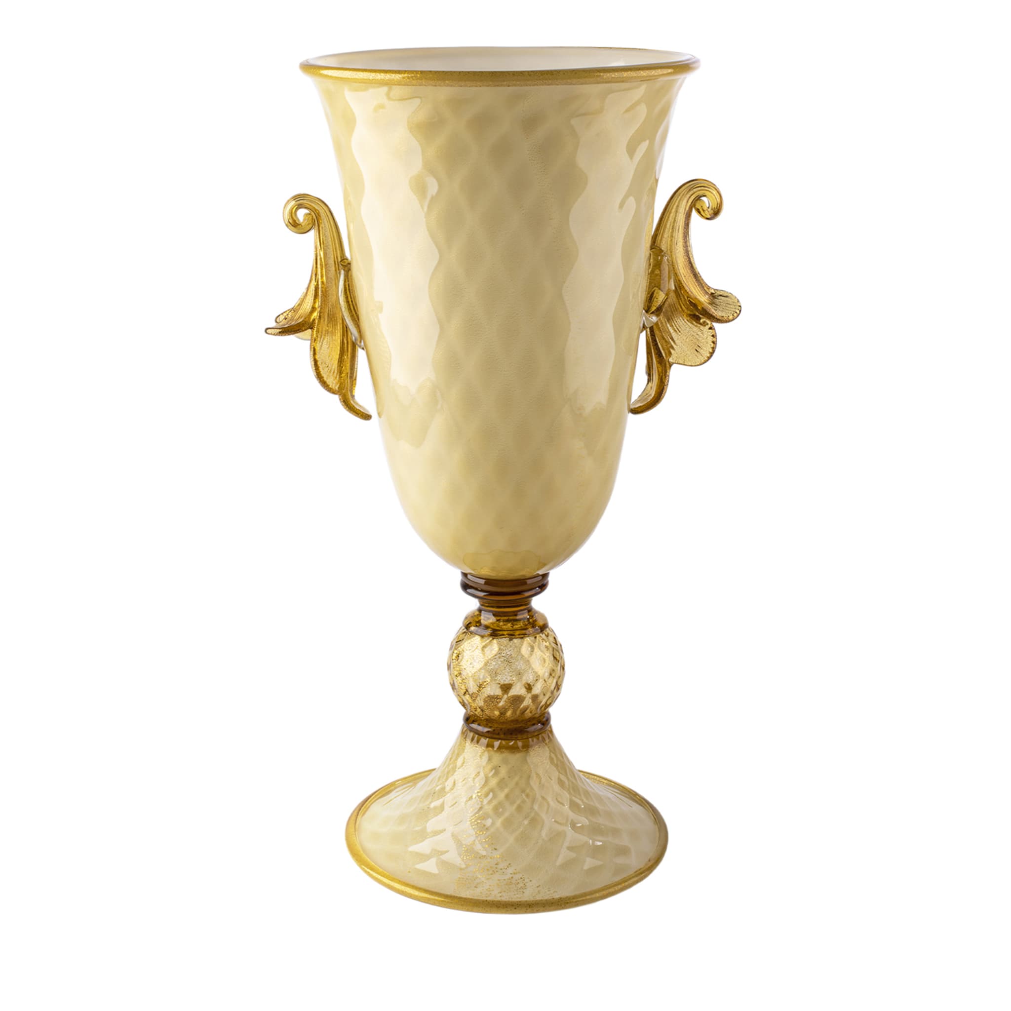 Vase en forme de gobelet fumé et doré Stmat - Vue principale