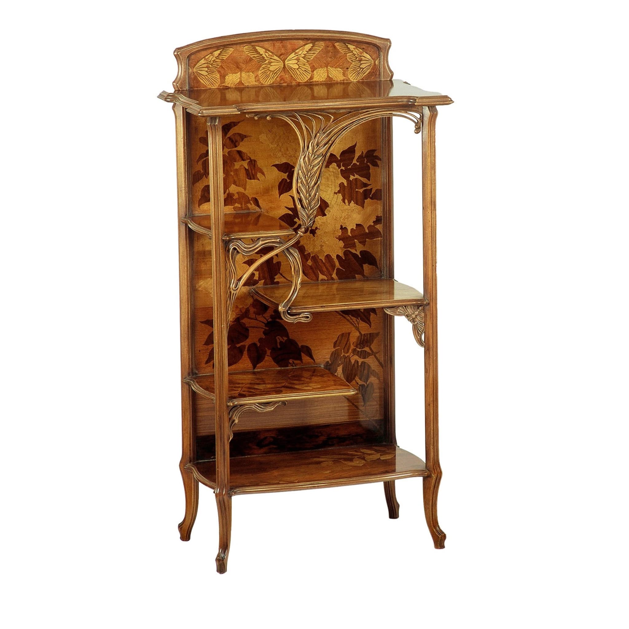 Cugini Bookcase by Emile Lanzani Art Inlaid Nouveau-Style Artemest Gallè | French