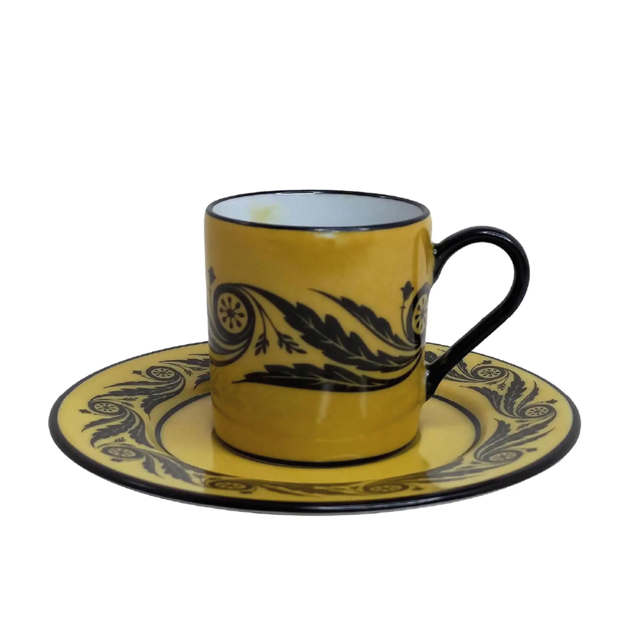 Crisalide Set of 4 Yellow Coffee Cups with Saucers - Main view