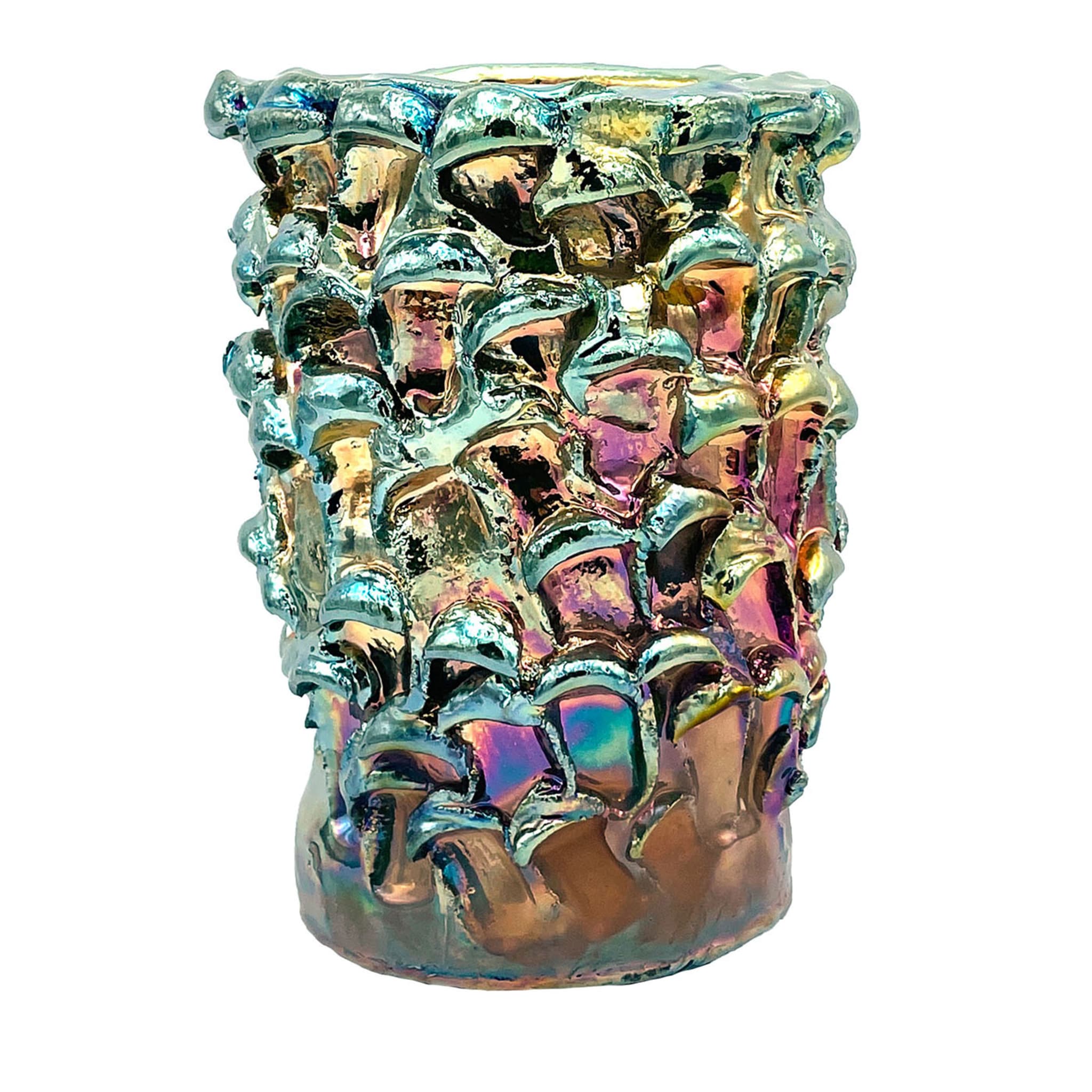 Onda Iridescent Metallic Raku Vase #10 - Main view