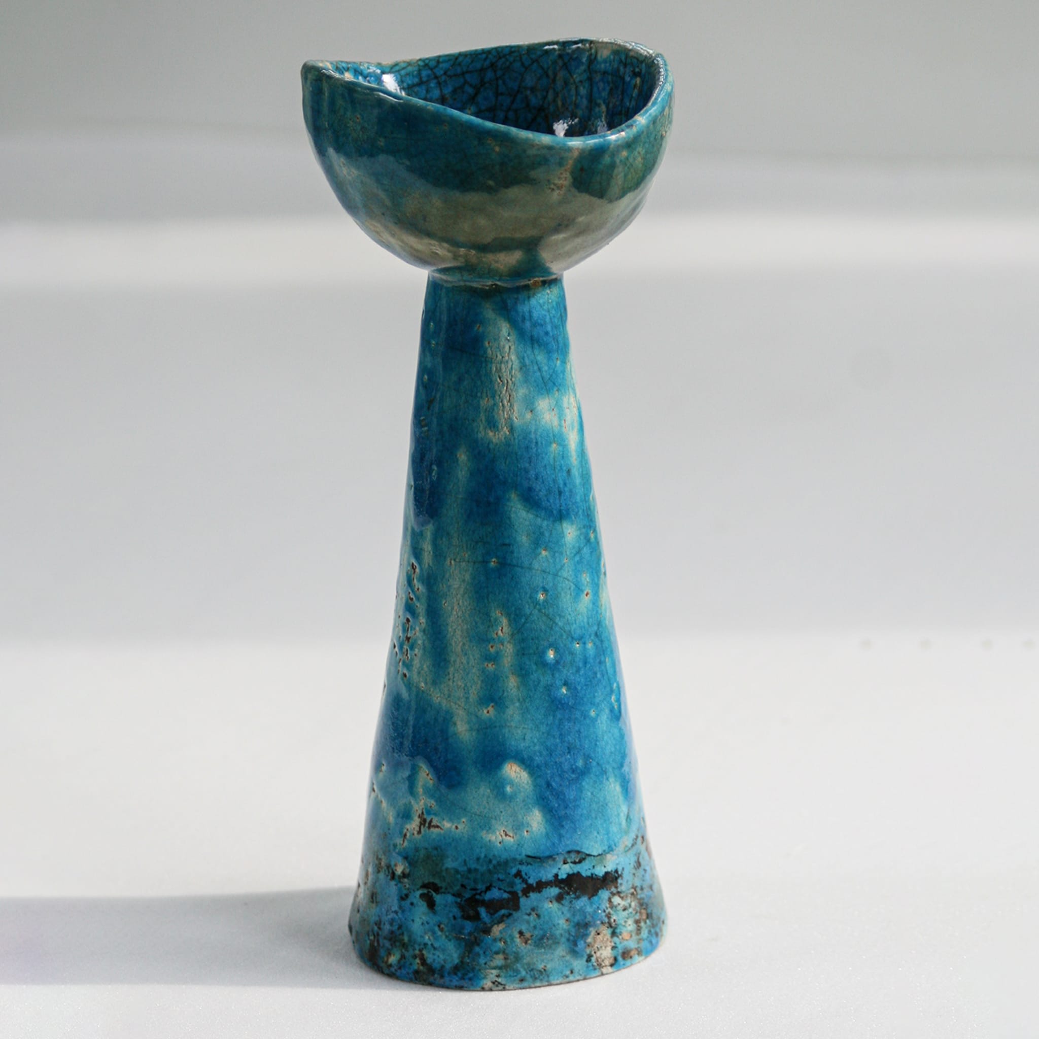 Vase Faustina bleu pommelé - Vue alternative 2
