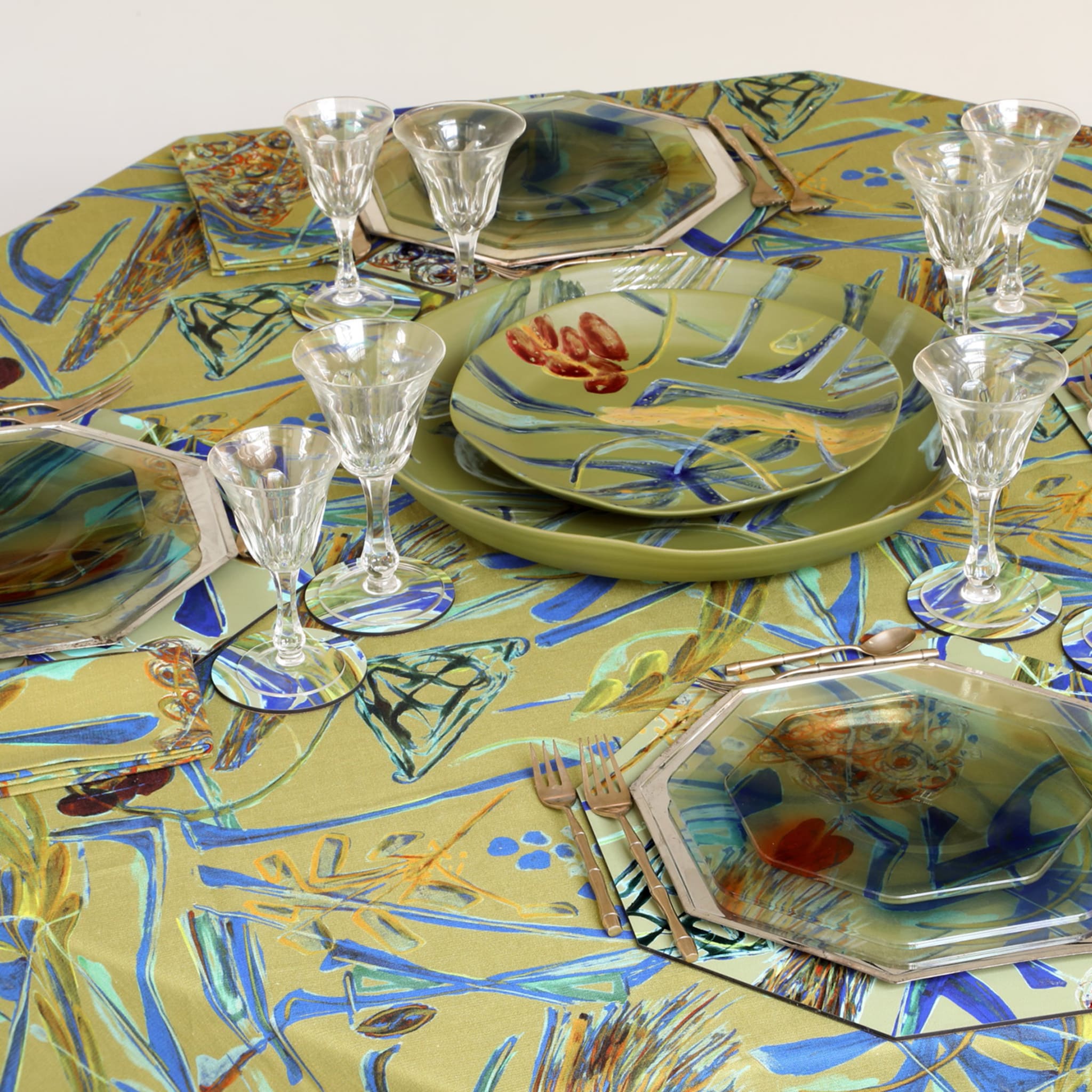 Panarea Hand-painted Ceramic Large Serving Plate - Alternative view 1