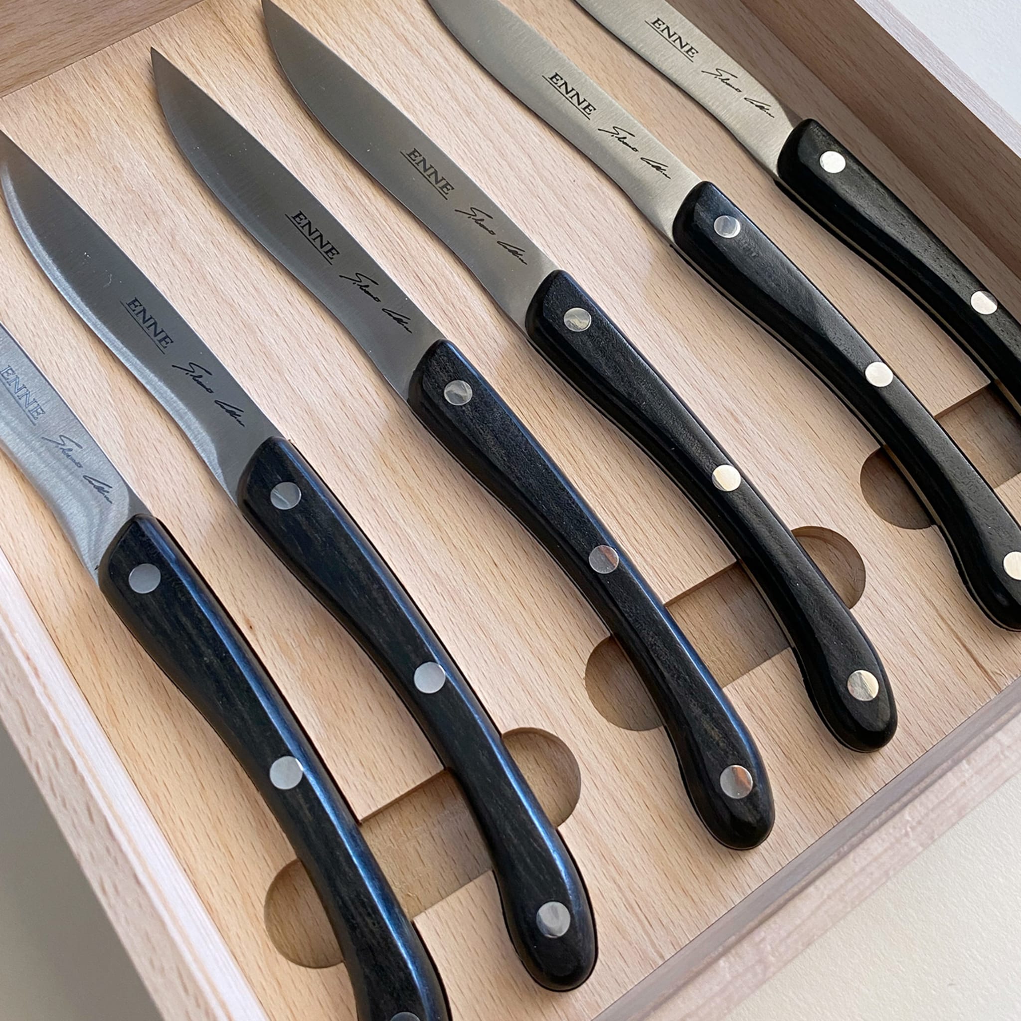 Enne Set of 6 Ebony Table Knives - Alternative view 2
