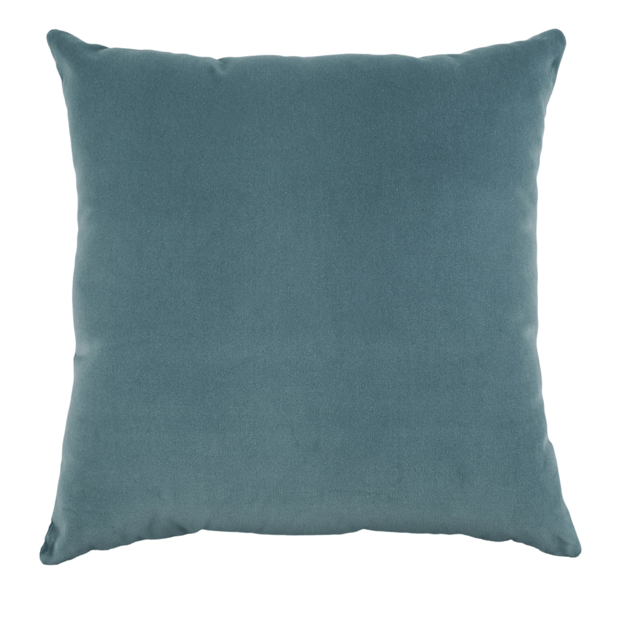 Light Blue Carrè Cushion in Cotton Velvet - Main view