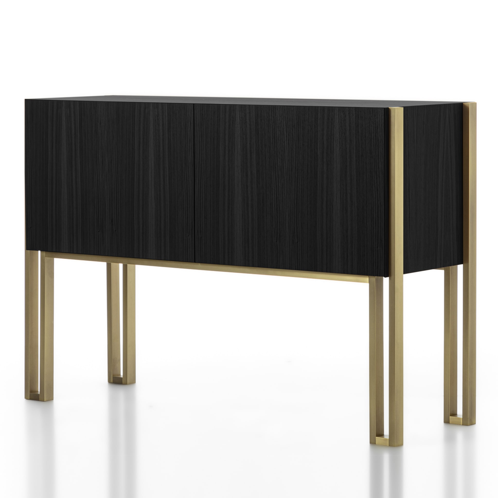 Mirage Vintage with Brass Legs in Opaque Black Sideboard - Alternative view 1