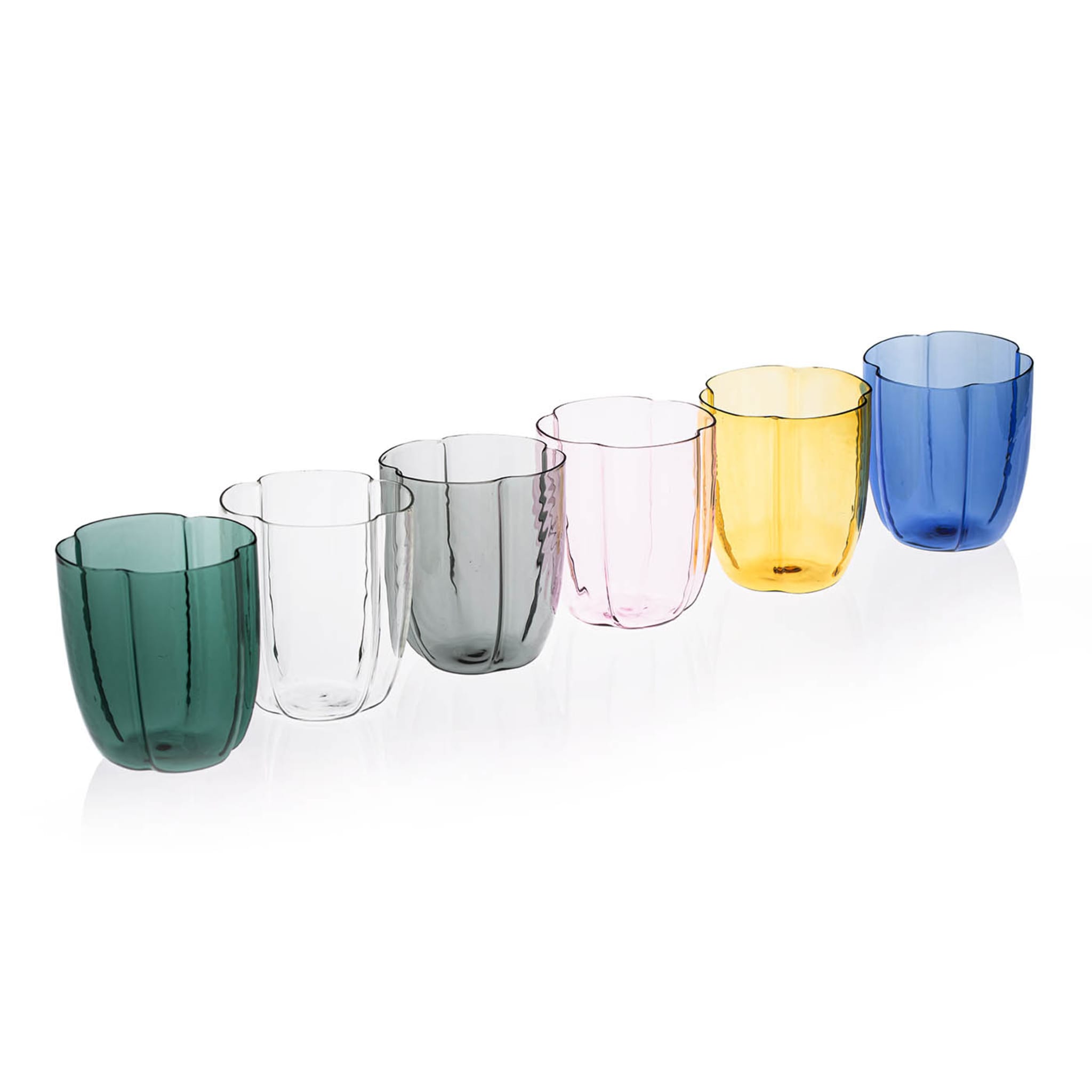 Set Of 4 Transparent Petal Water Glasses - Alternative view 1
