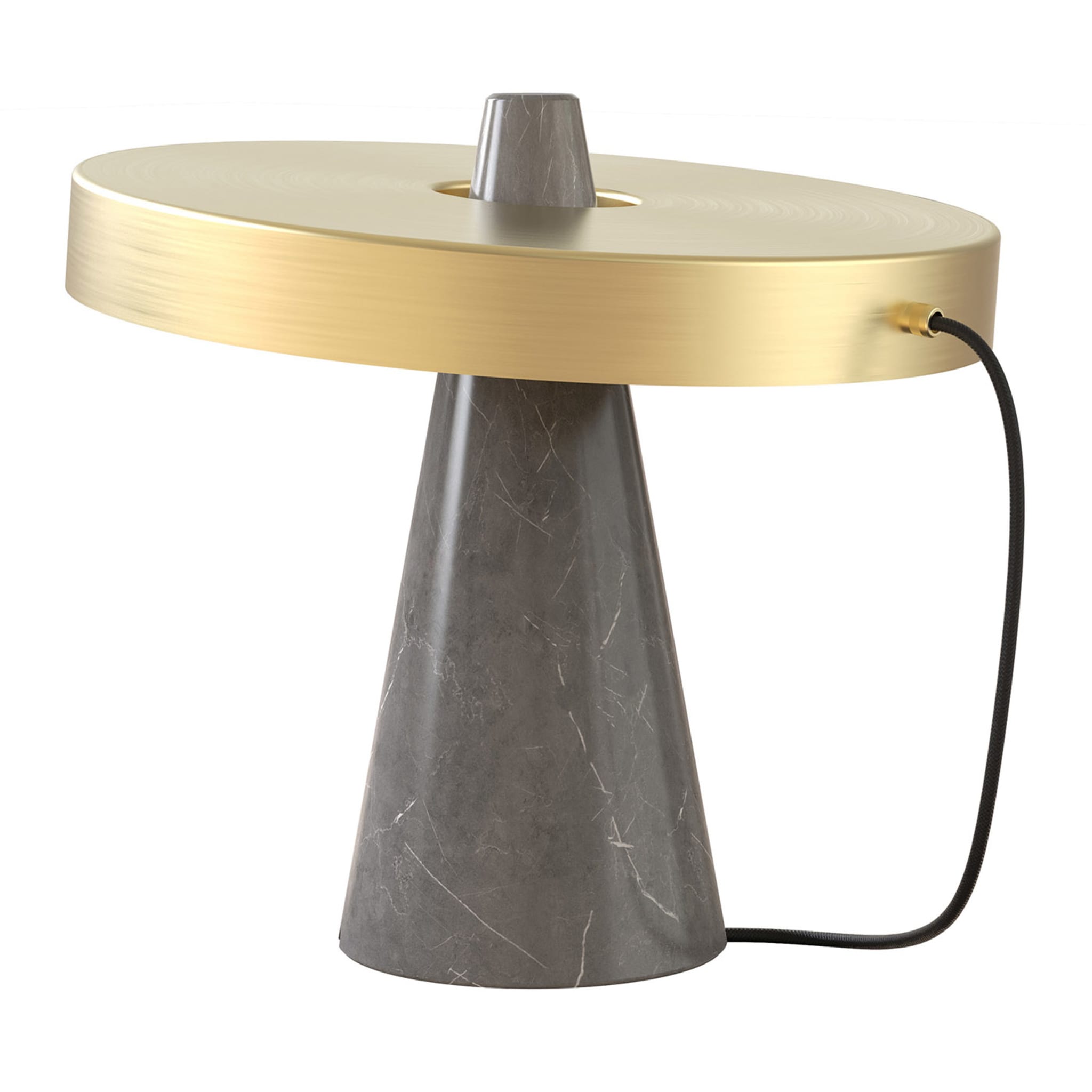 ED039 Lampada da tavolo in pietra grigia e ottone - Vista principale
