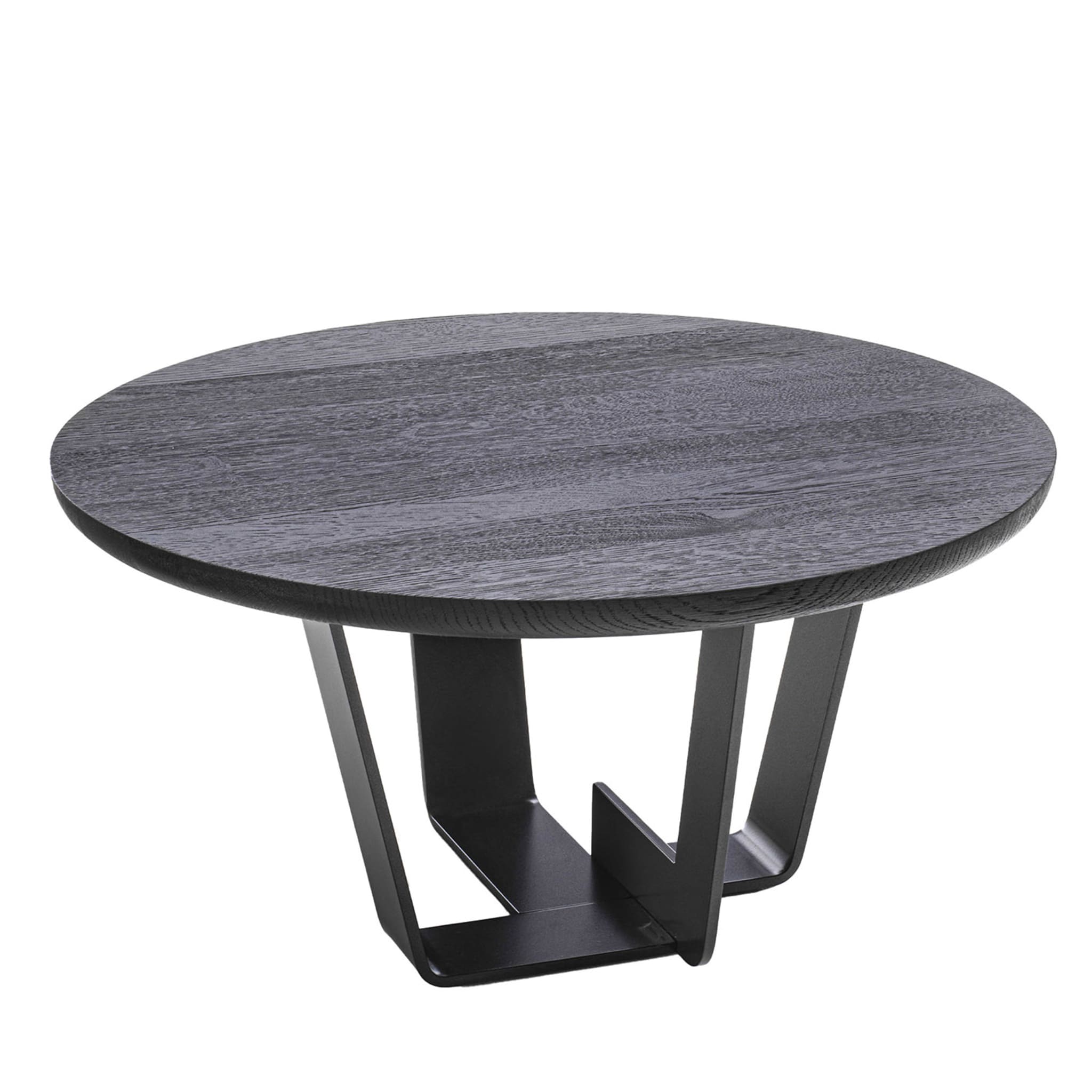 Tavolino rotondo in legno nero Kohi di Terry Dwan - Vista principale